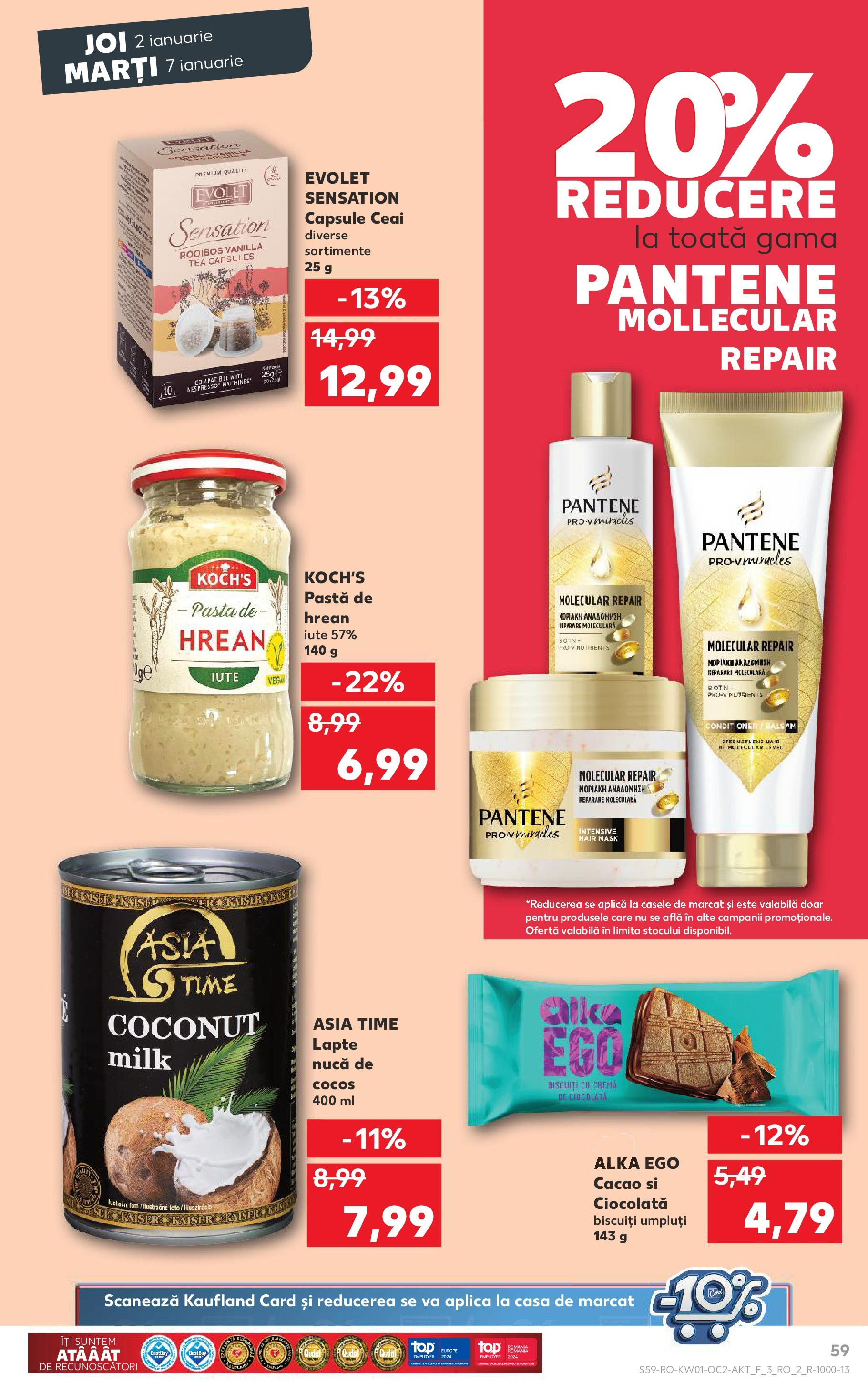 Catalog Kaufland - Bucureşti 02.01.2025 - Revista si Oferta | Pagină: 59 | Produse: Lapte, Ciocolată, Ceai, Biscuiți