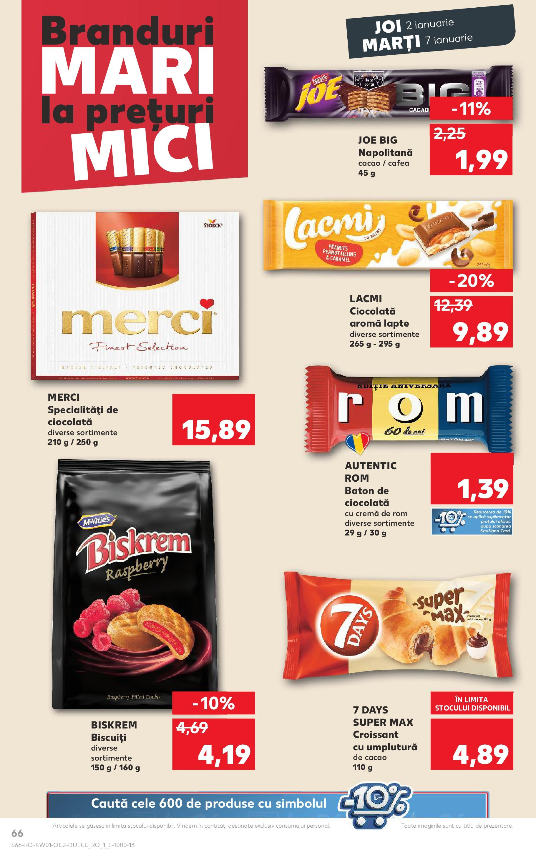 Catalog Kaufland - Bucureşti 02.01.2025 - Revista si Oferta | Pagină: 66 | Produse: Cremă, Cafea, Rom, Biscuiți