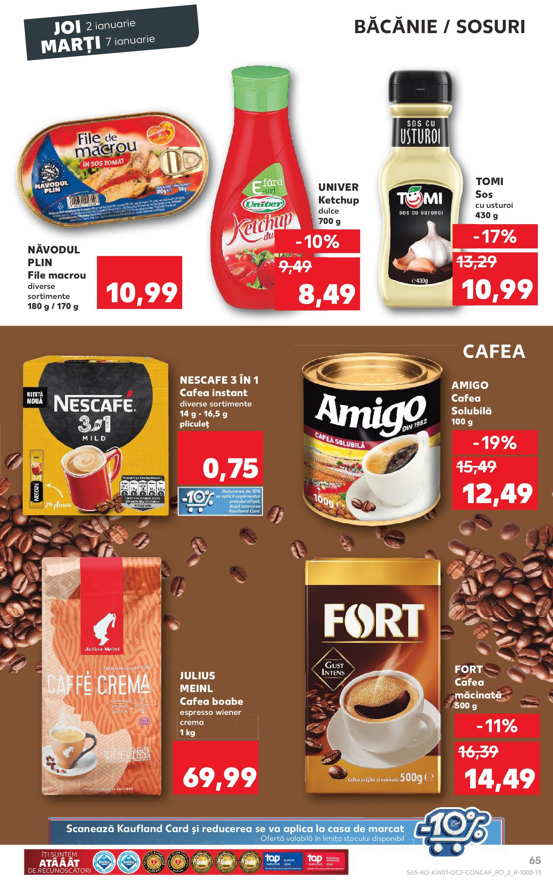 Catalog Kaufland - Bucureşti 02.01.2025 - Revista si Oferta | Pagină: 65 | Produse: Cremă, Cafea, Sos, Usturoi