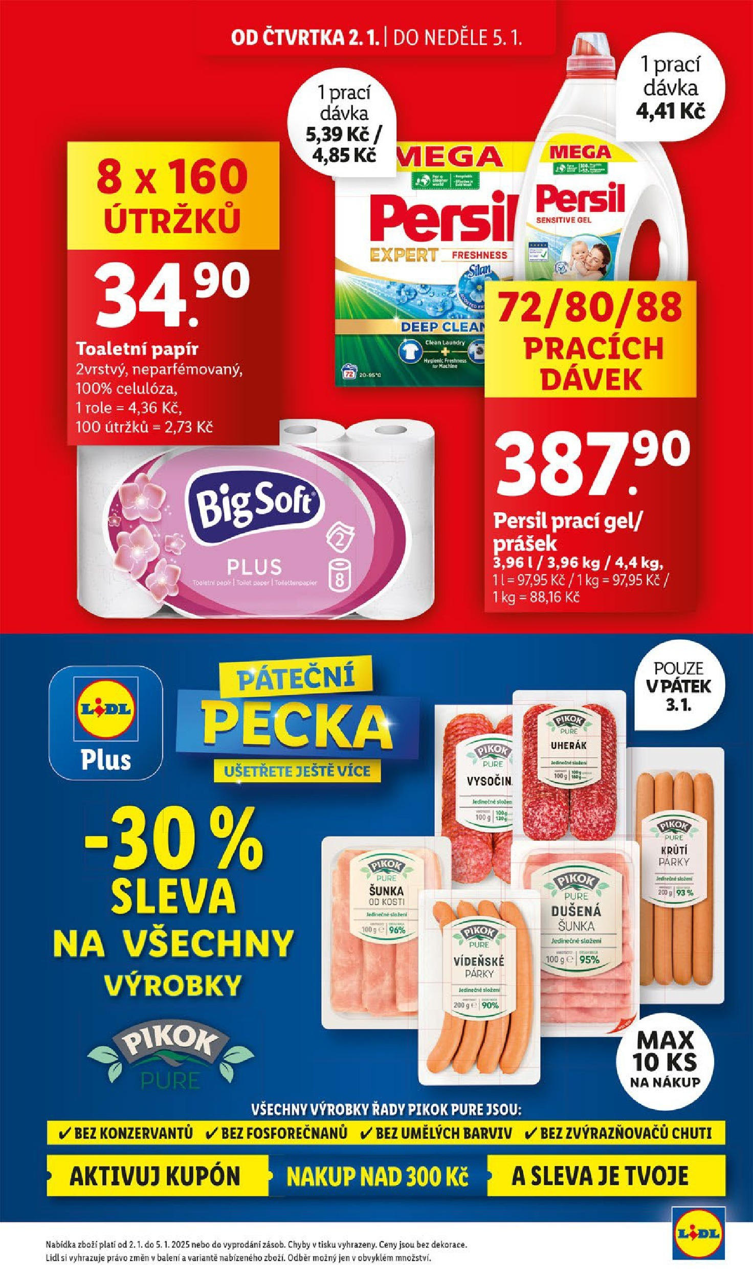 Lidl leták od 02.01.2025 - Nový akční leták | Strana: 3 | Produkty: Uherák, Šunka, Párky, Pikok