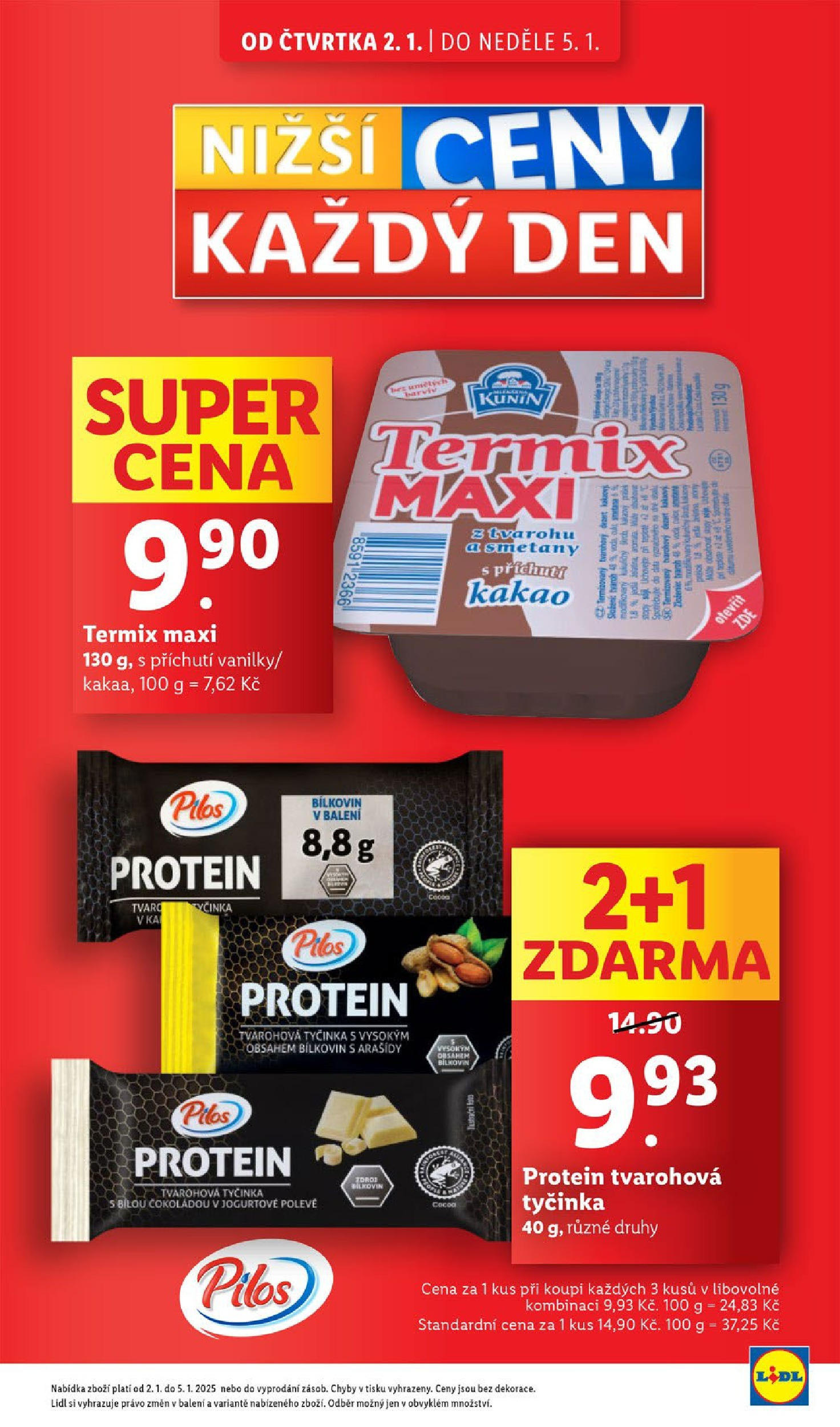 Lidl leták od 02.01.2025 - Nový akční leták | Strana: 5 | Produkty: Tvaroh, Termix, Kakao, Protein