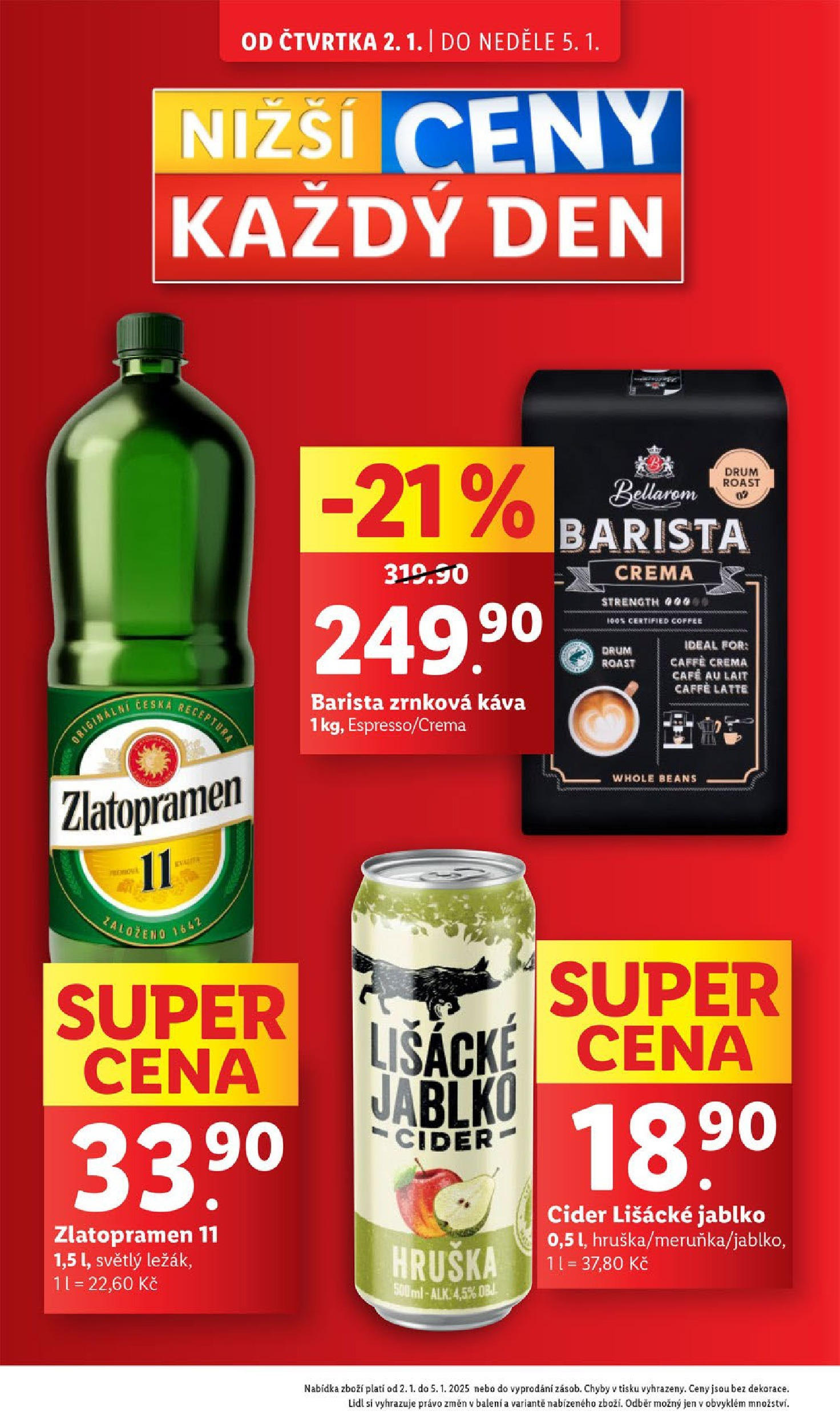 Lidl leták od 02.01.2025 - Nový akční leták | Strana: 8 | Produkty: Cider, Crema, Lišácké jablko, Zlatopramen 11