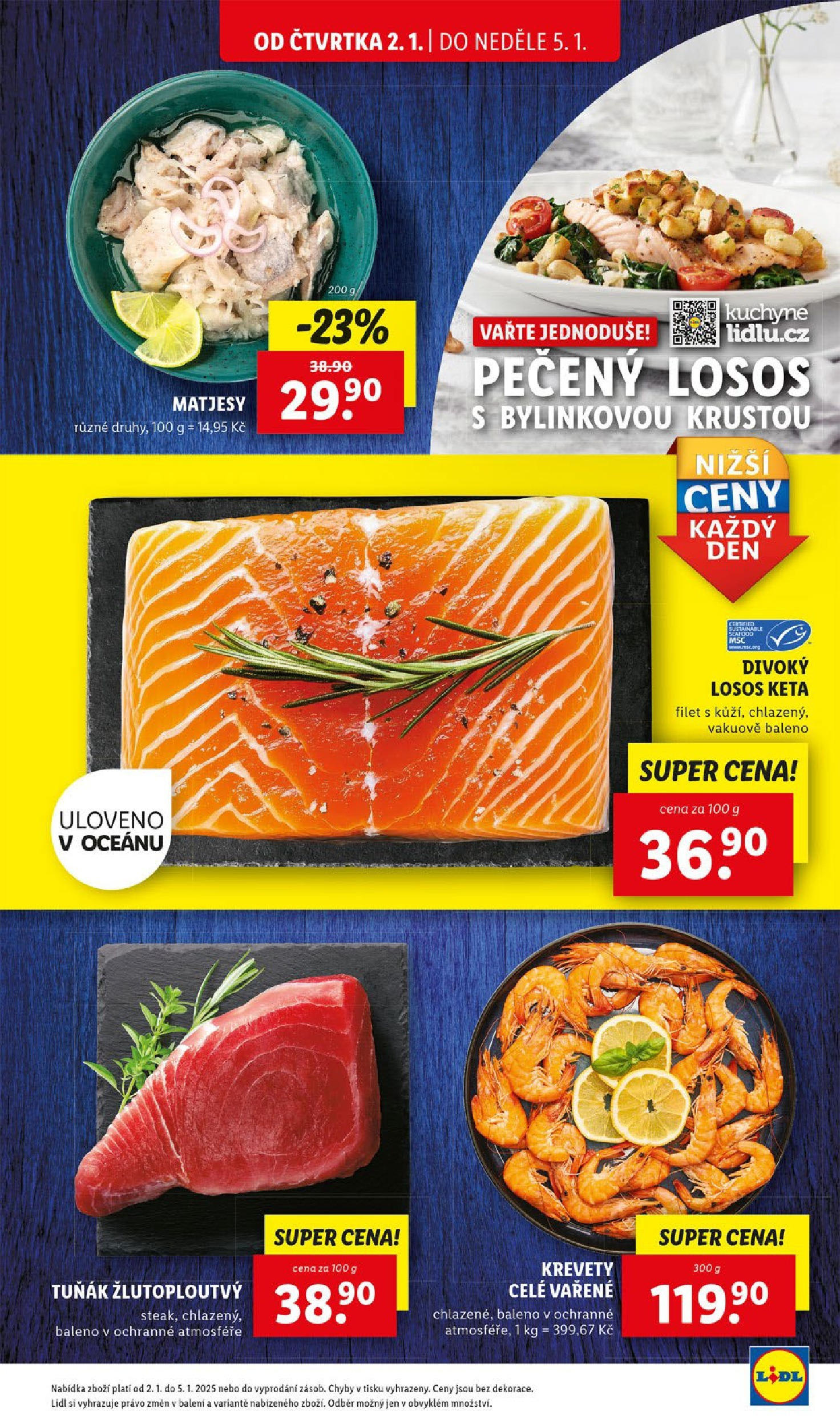 Lidl leták od 02.01.2025 - Nový akční leták | Strana: 13 | Produkty: Tuňák, Filet, Krevety, Kuchyně