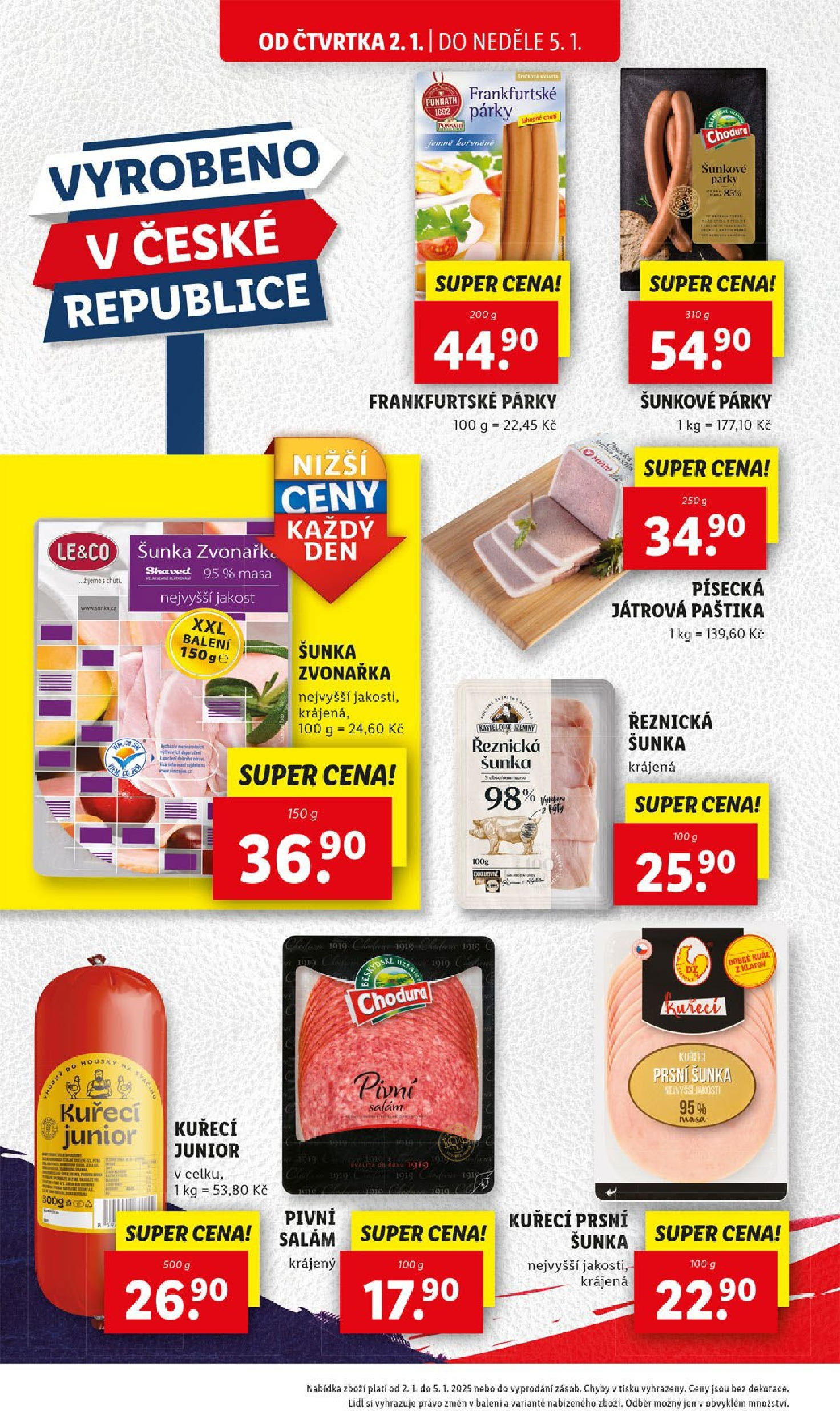 Lidl leták od 02.01.2025 - Nový akční leták | Strana: 18 | Produkty: Salám, Šunka, Uzeniny, Paštika