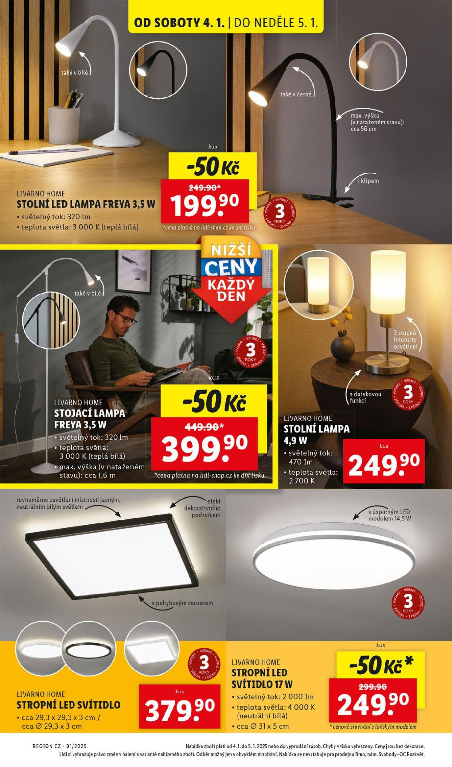 Lidl leták od 02.01.2025 - Nový akční leták | Strana: 40 | Produkty: LED lampa, Stolní lampa, Stojací lampa, Lampa