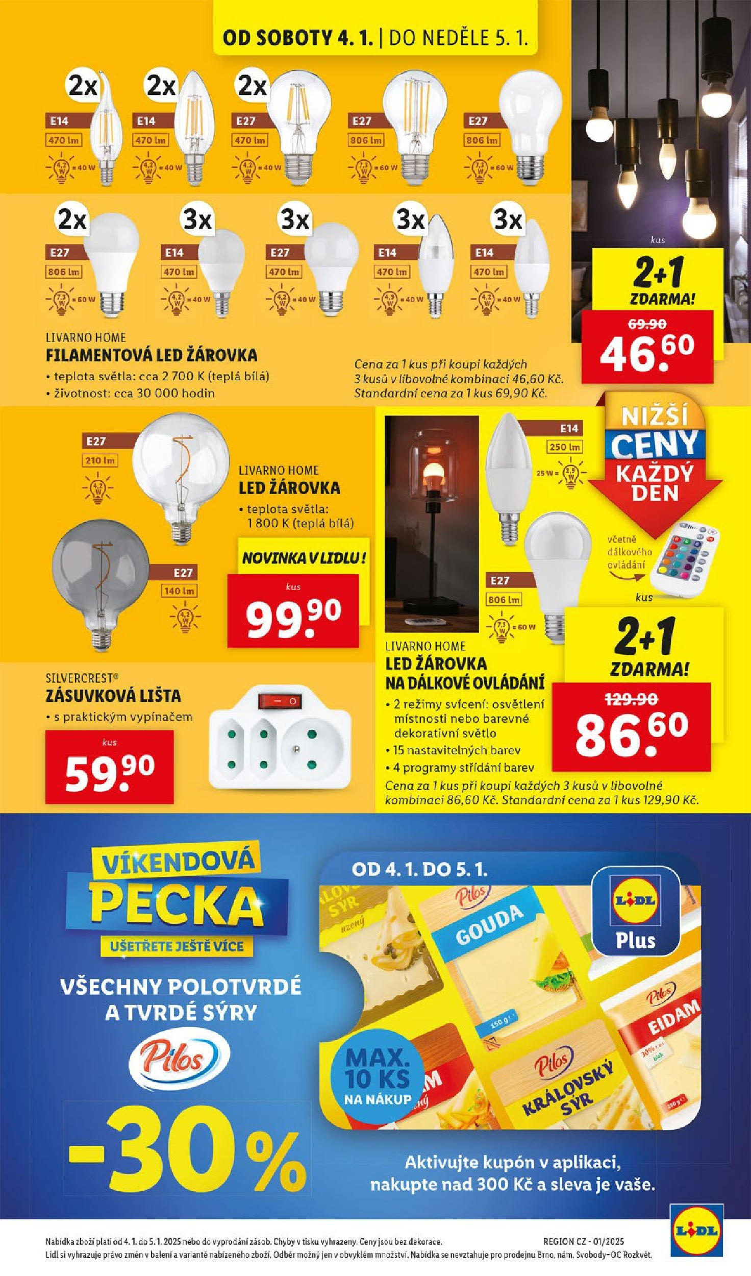 Lidl leták od 02.01.2025 - Nový akční leták | Strana: 41 | Produkty: Gouda, Tvrdé sýry, Sýry, LED