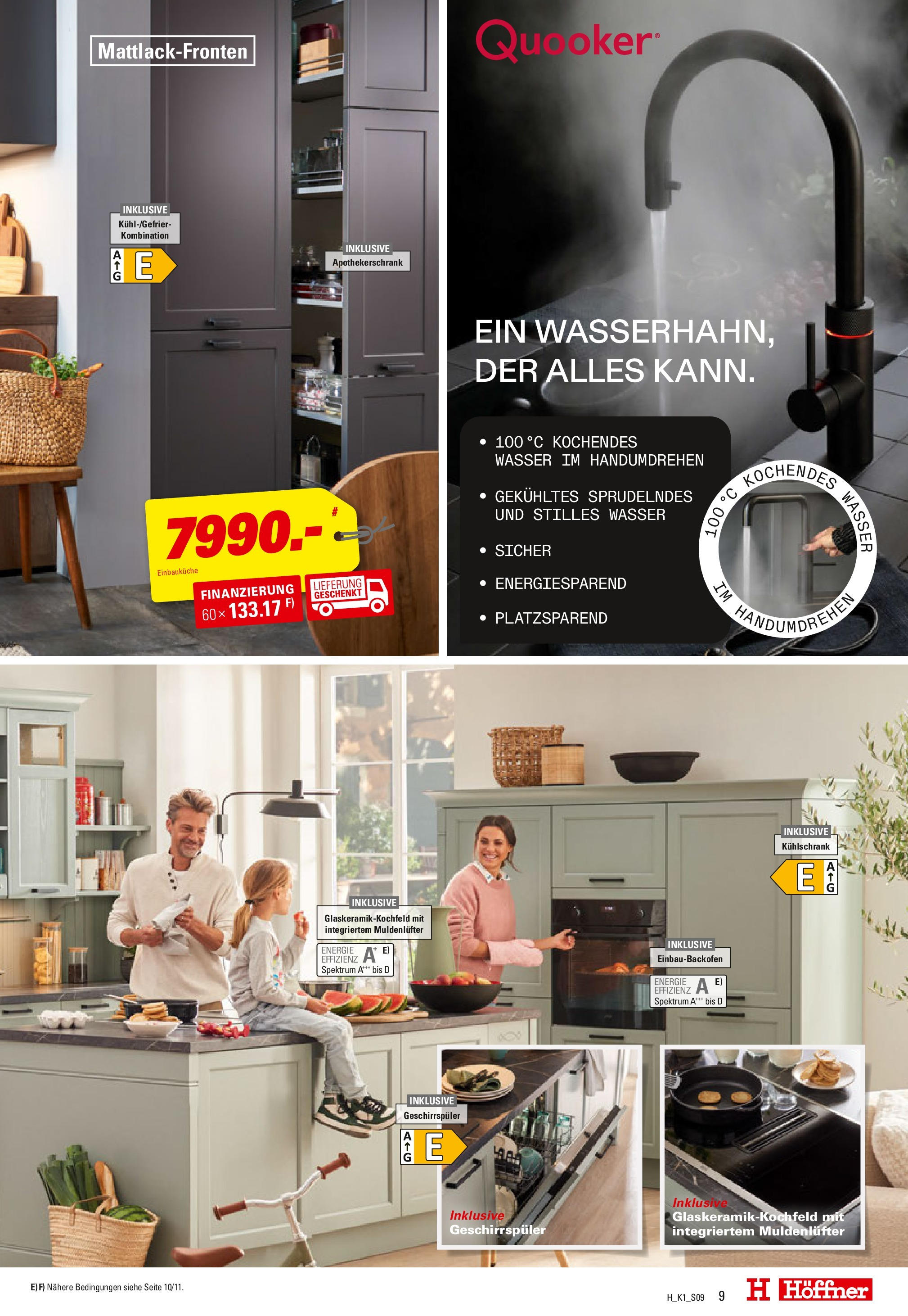 Höffner Küchen Power - Berlin, Landsberger Allee 320 (ab 25.12.2024) zum Blättern | Seite: 9 | Produkte: Geschirrspüler, Einbauküche, Kühlschrank, Wasser