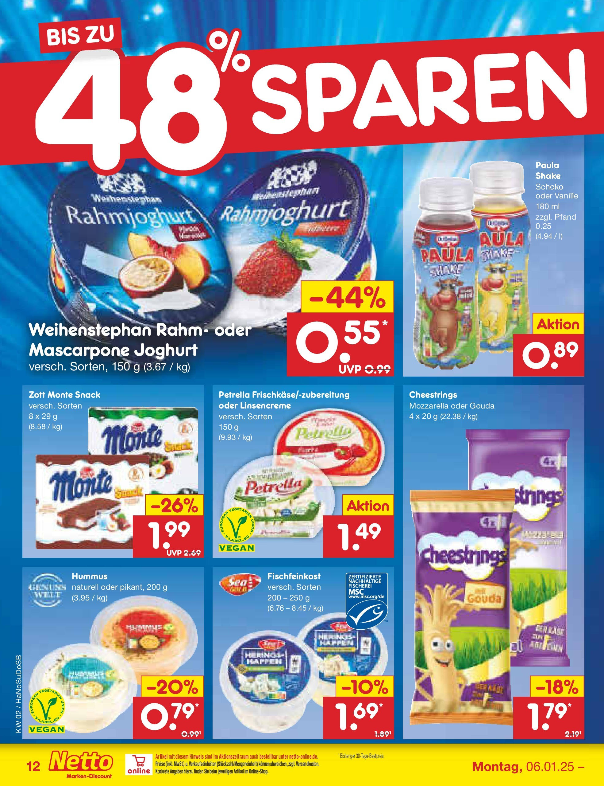 Netto Marken-Discount - Netto: Getränkeangebote (ab 06.01.2025) » Angebote | Seite: 12 | Produkte: Mascarpone, String, Joghurt, Gouda