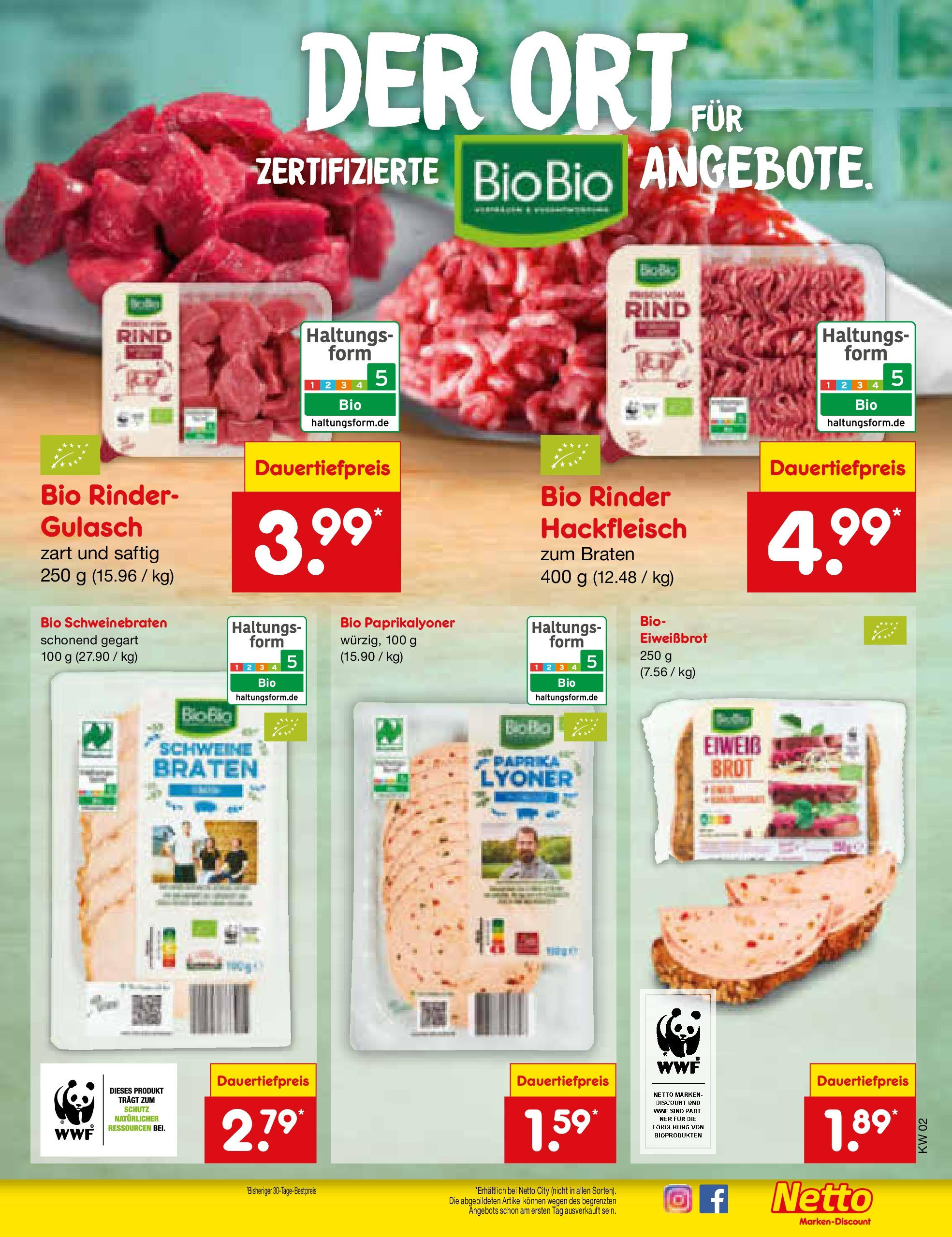 Netto Marken-Discount - Berlin, Corinthstraße 32 (ab 06.01.2025) » Angebote | Seite: 19 | Produkte: Paprika, Gulasch, Brot, Hackfleisch