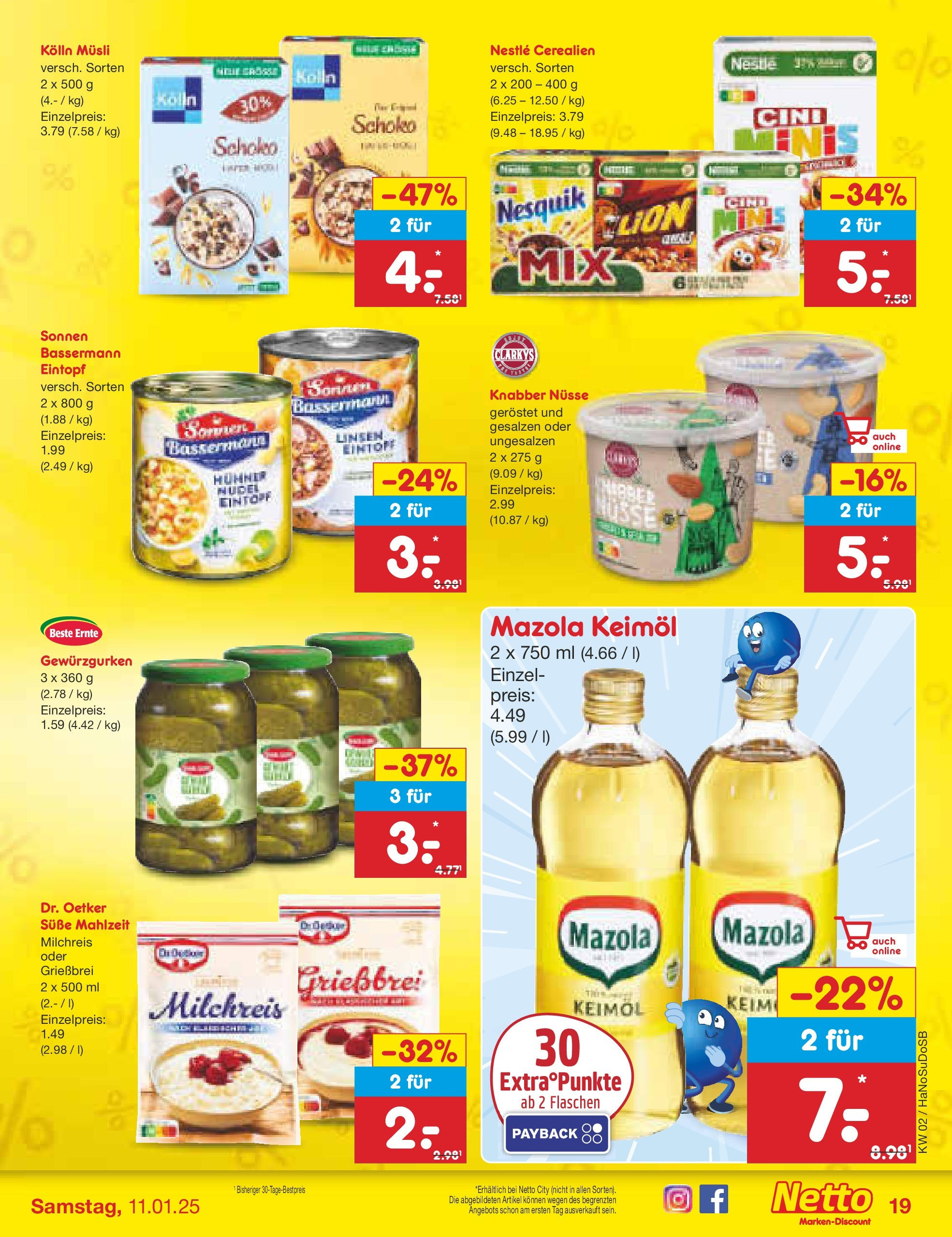 Netto Marken-Discount - Netto: Getränkeangebote (ab 06.01.2025) » Angebote | Seite: 27 | Produkte: Musli, Kolln, Kolln musli, Nüsse