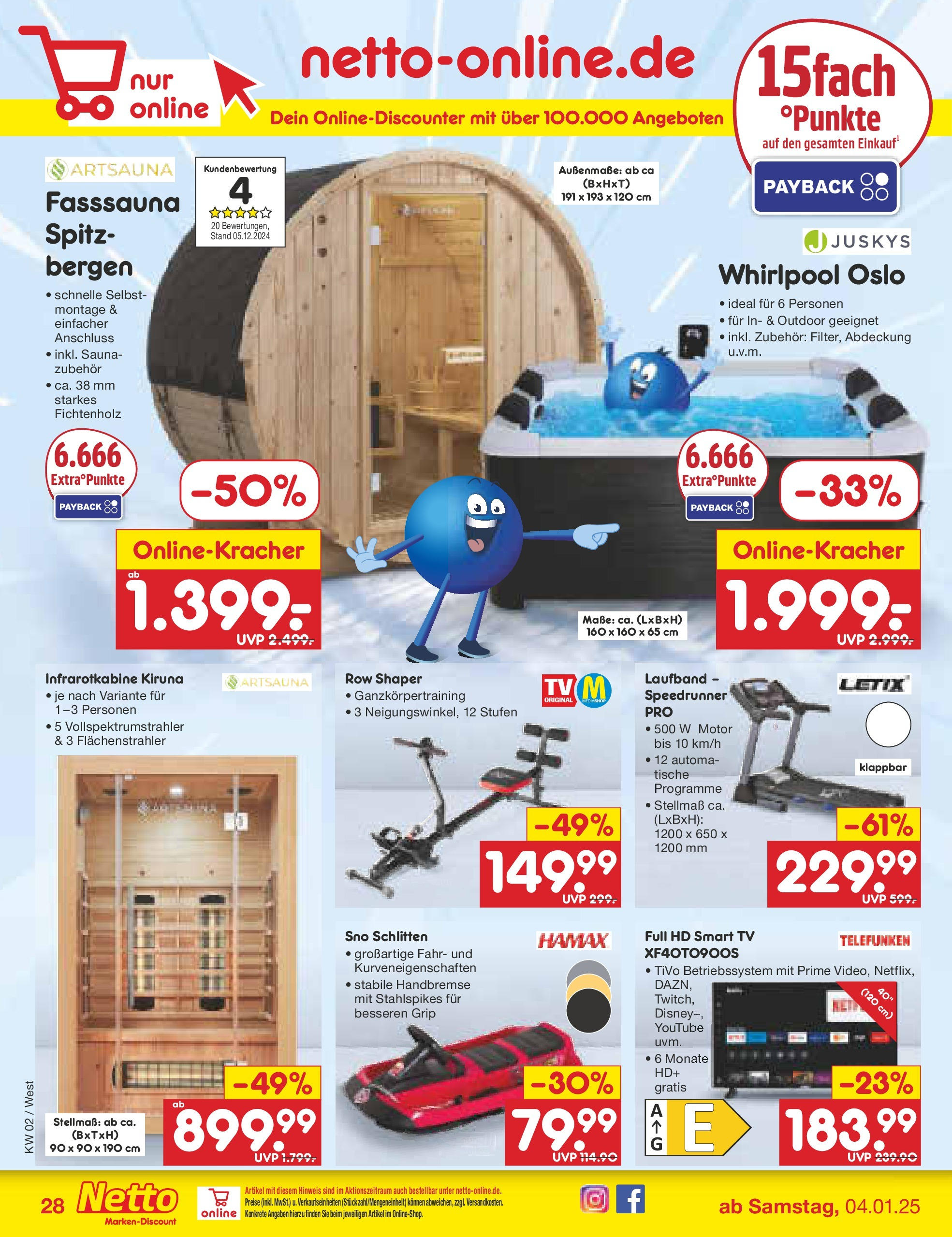 Netto Marken-Discount - Netto: Getränkeangebote (ab 06.01.2025) » Angebote | Seite: 40 | Produkte: Laufband, Smart TV, TV