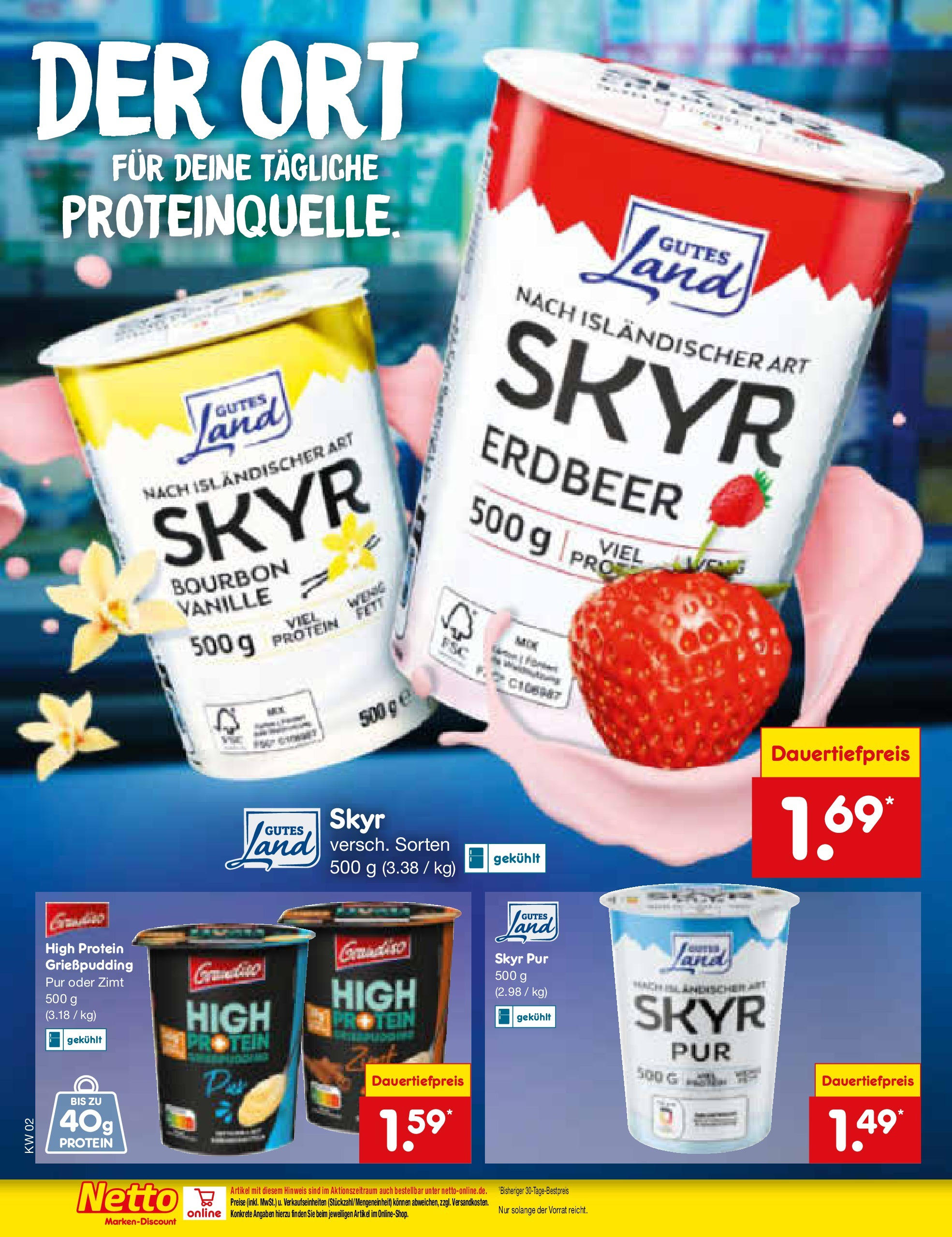 Netto Marken-Discount - Berlin, Corinthstraße 32 (ab 06.01.2025) » Angebote | Seite: 50 | Produkte: Skyr, Bourbon