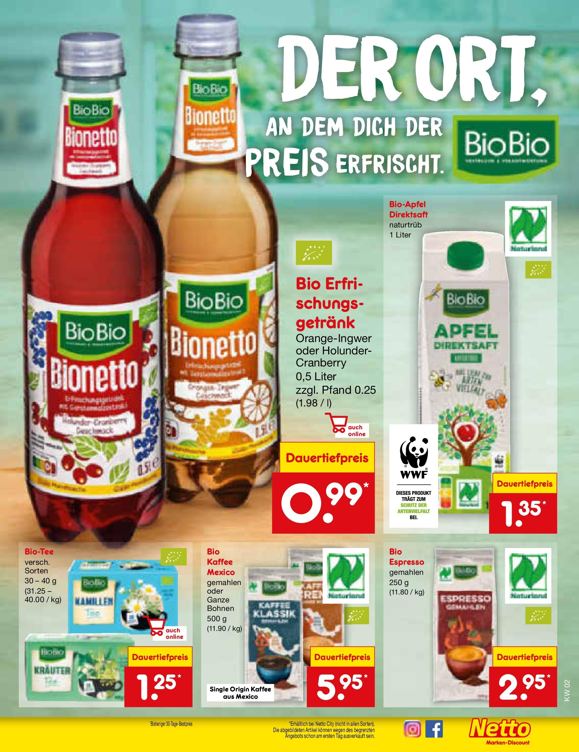 Netto Marken-Discount - Netto: Getränkeangebote (ab 06.01.2025) » Angebote | Seite: 21 | Produkte: Kaffee, Äpfel