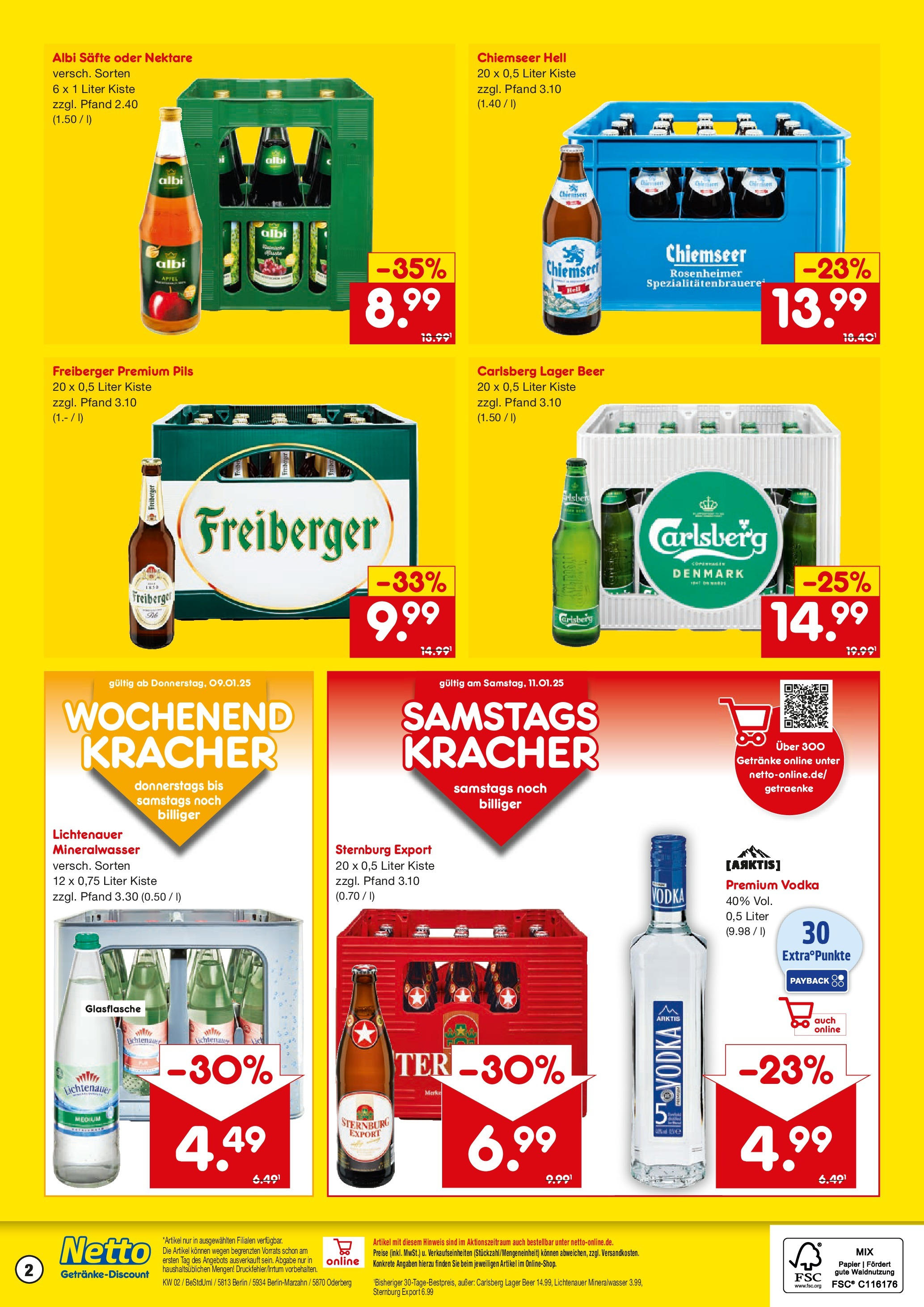 Netto Marken-Discount - Netto: Getränkeangebote (ab 06.01.2025) » Angebote | Seite: 2 | Produkte: Carlsberg, Pils, Äpfel, Mineralwasser