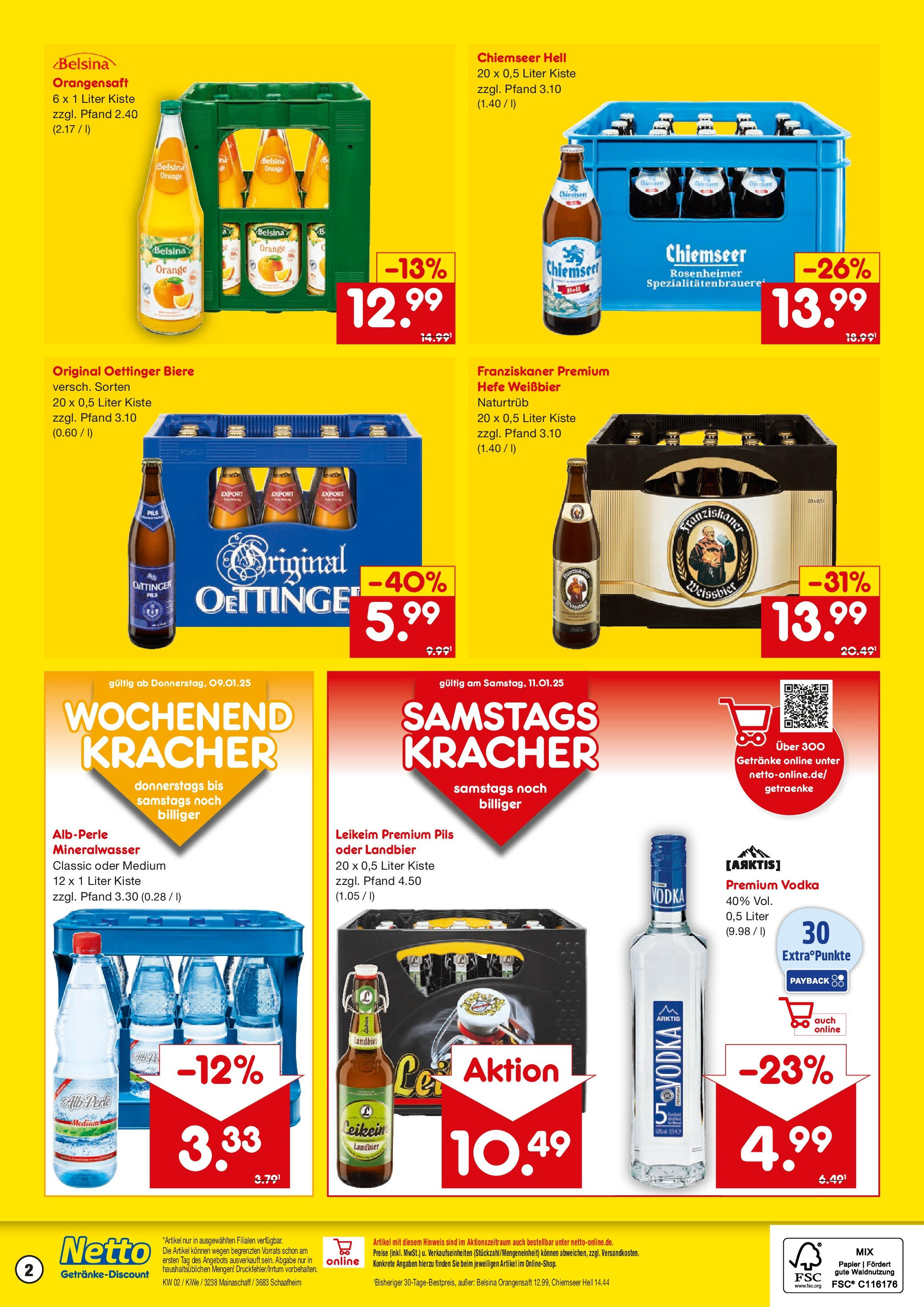 Netto Marken-Discount - Netto: Getränkeangebote (ab 06.01.2025) » Angebote | Seite: 2 | Produkte: Weißbier, Pils, Oettinger, Vodka