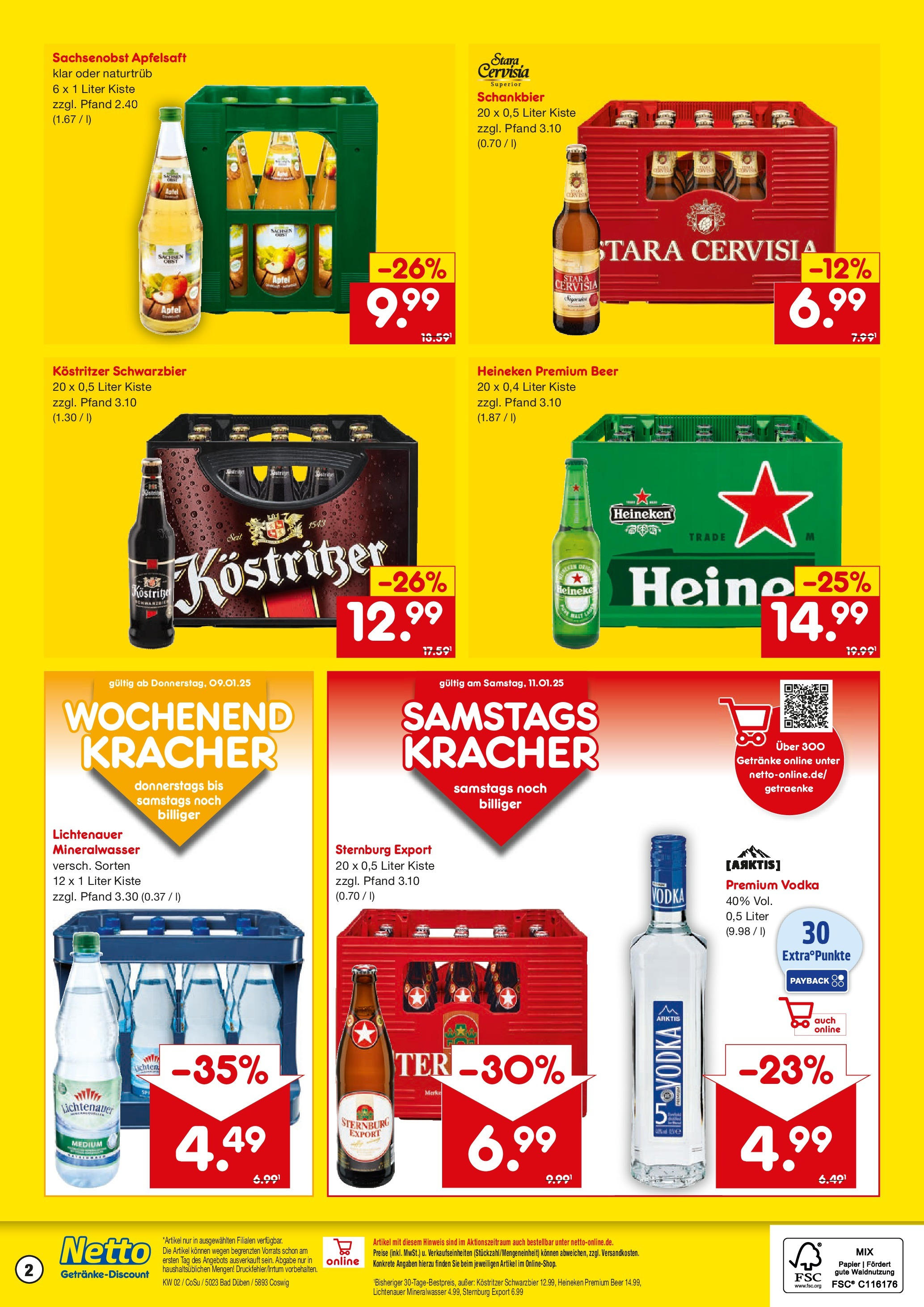 Netto Marken-Discount - Netto: Getränkeangebote (ab 06.01.2025) » Angebote | Seite: 2 | Produkte: Kostritzer, Apfelsaft, Mineralwasser, Vodka