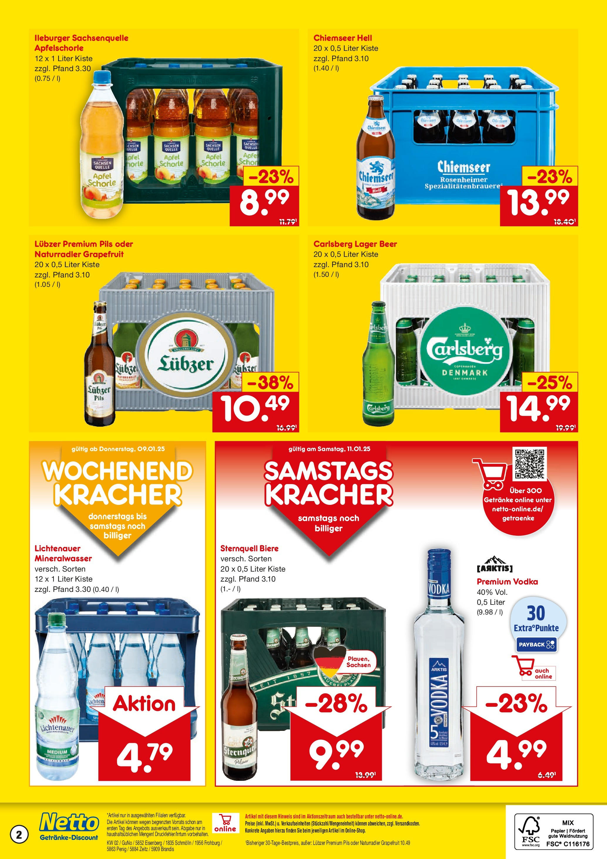 Netto Marken-Discount - Netto: Getränkeangebote (ab 06.01.2025) » Angebote | Seite: 2 | Produkte: Pils, Mineralwasser, Vodka, Lubzer