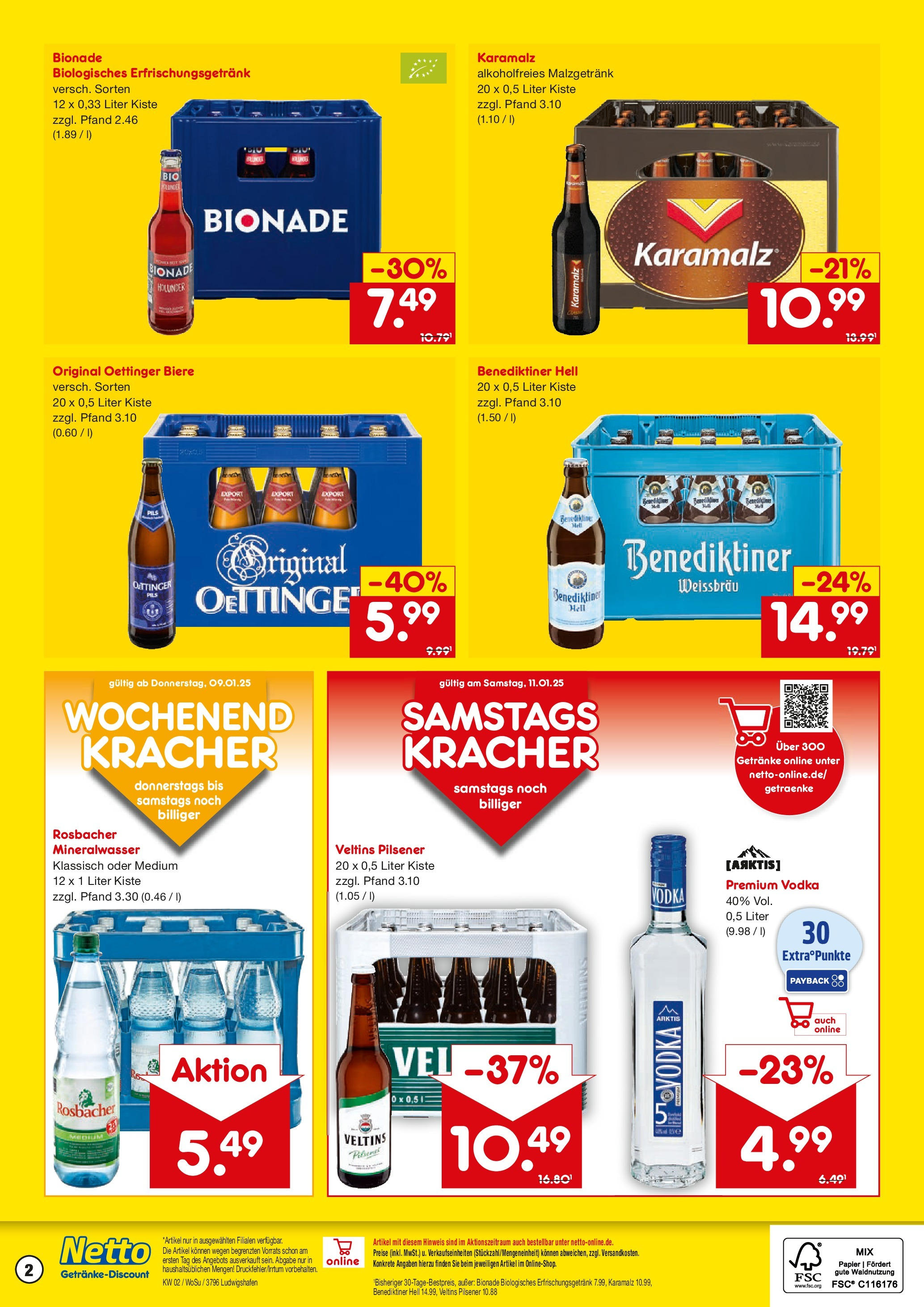 Netto Marken-Discount - Netto: Getränkeangebote (ab 06.01.2025) » Angebote | Seite: 2 | Produkte: Pils, Bionade, Vodka, Veltins