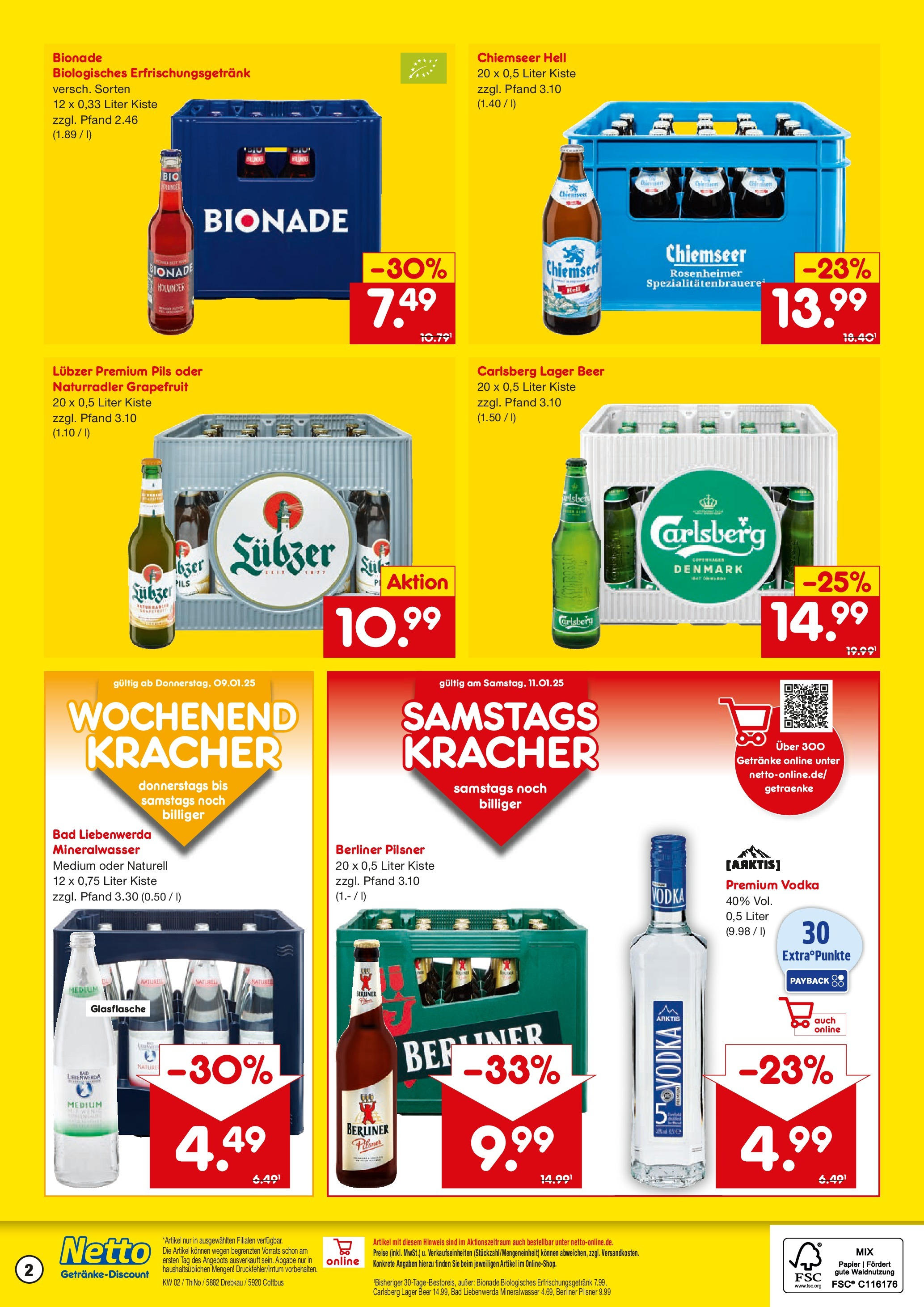 Netto Marken-Discount - Netto: Getränkeangebote (ab 06.01.2025) » Angebote | Seite: 2 | Produkte: Berliner, Vodka, Lubzer, Berliner pilsner