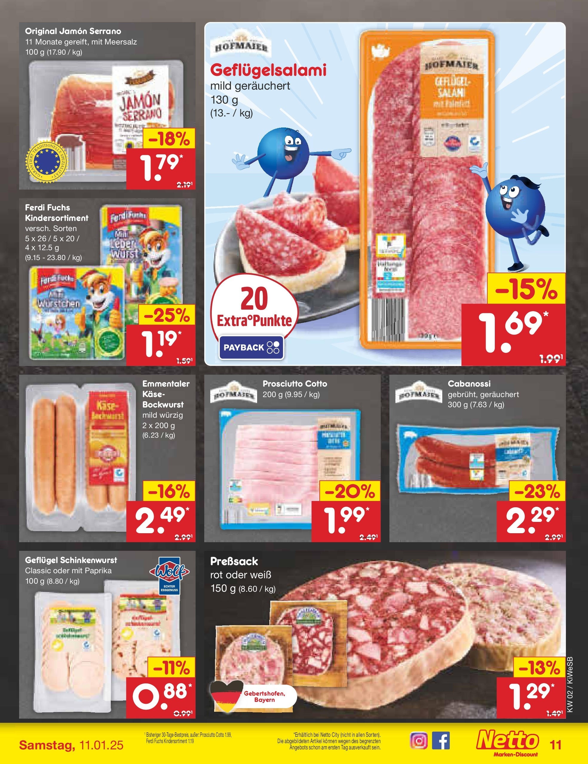 Netto Marken-Discount - Netto: Getränkeangebote (ab 06.01.2025) » Angebote | Seite: 11 | Produkte: Bockwurst, Käse, Paprika, Wurst