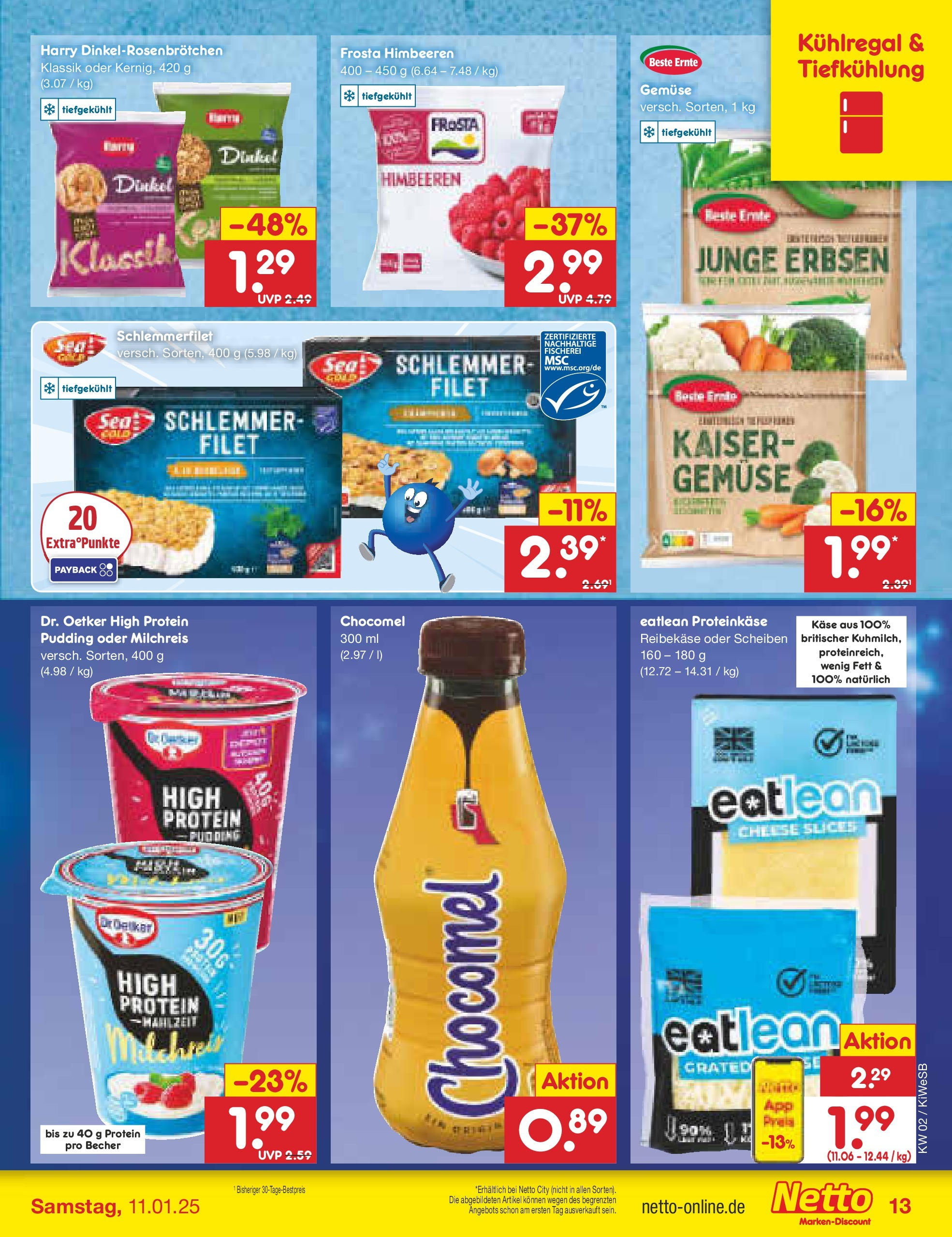 Netto Marken-Discount - Netto: Getränkeangebote (ab 06.01.2025) » Angebote | Seite: 13 | Produkte: Pudding, Gemüse, Chocomel, Erbsen