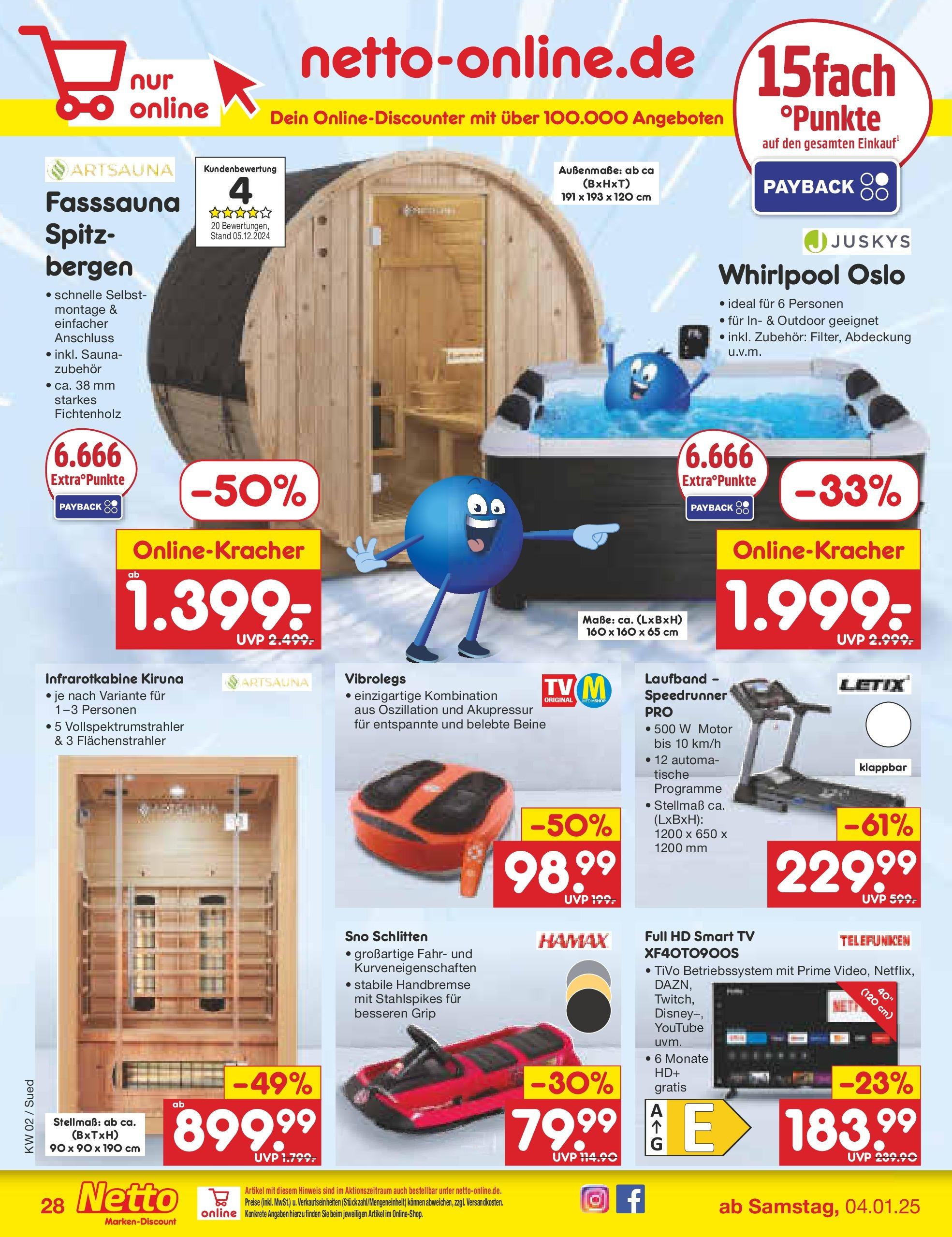 Netto Marken-Discount - Netto: Getränkeangebote (ab 06.01.2025) » Angebote | Seite: 40 | Produkte: Laufband, Smart TV, TV