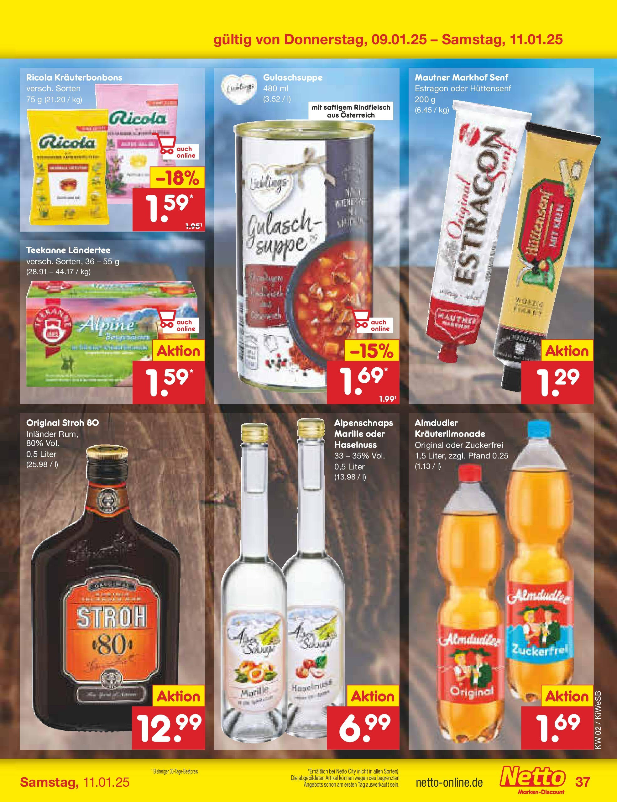 Netto Marken-Discount - Netto: Getränkeangebote (ab 06.01.2025) » Angebote | Seite: 53 | Produkte: Rum, Gulasch, Teekanne, Rindfleisch