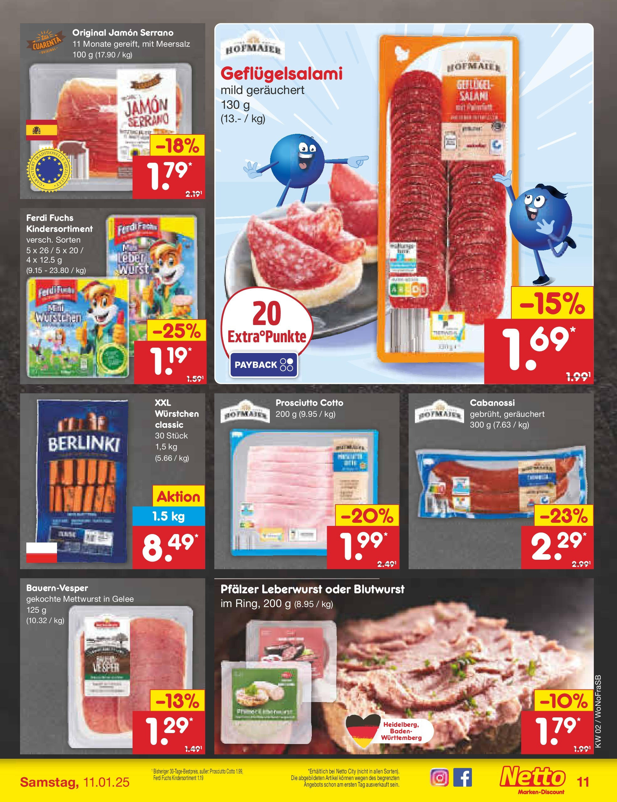 Netto Marken-Discount - Netto: Getränkeangebote (ab 06.01.2025) » Angebote | Seite: 11 | Produkte: Wurst, Salami