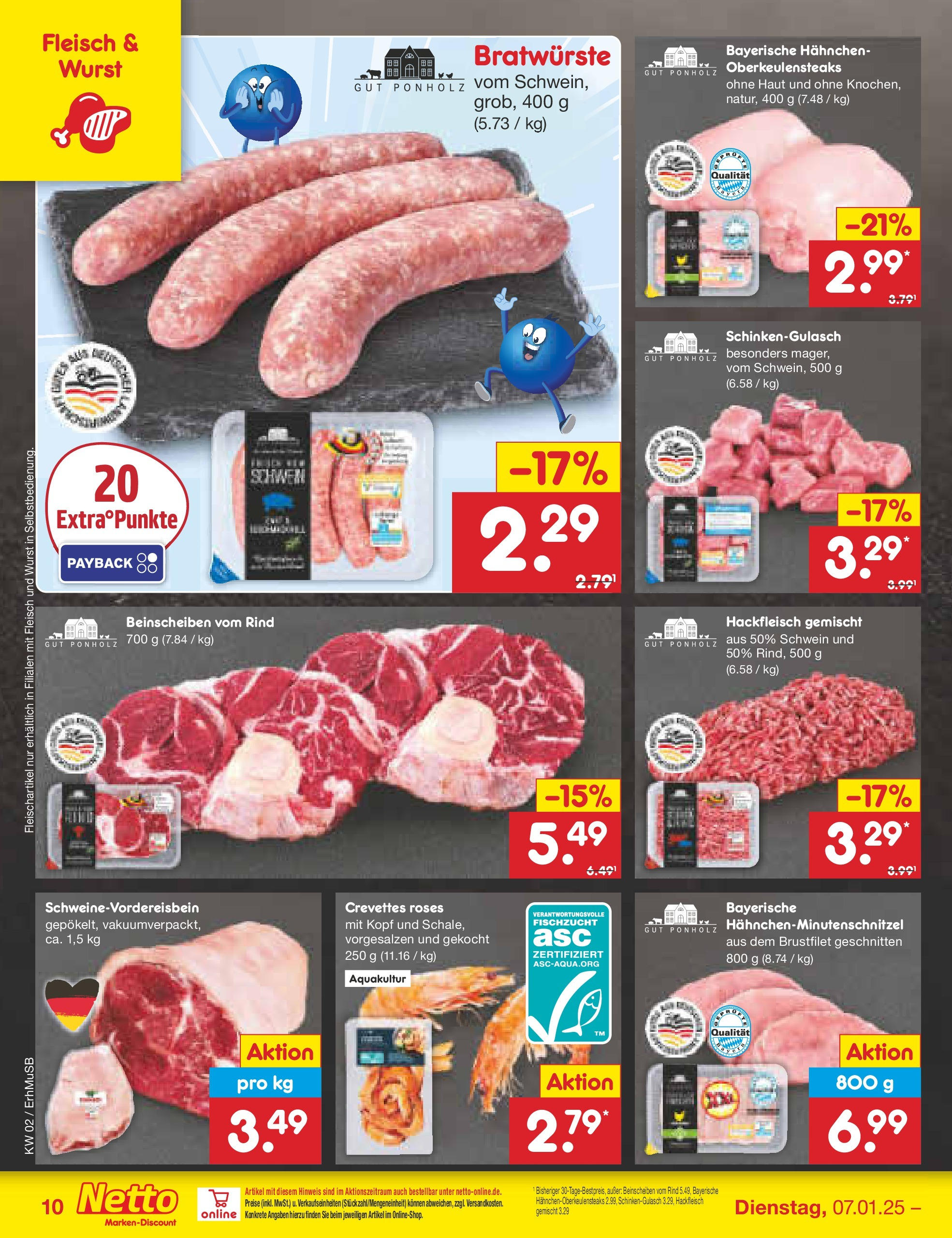 Netto Marken-Discount - Netto: Getränkeangebote (ab 06.01.2025) » Angebote | Seite: 10 | Produkte: Hahnchen, Wurst, Fleisch, Hackfleisch