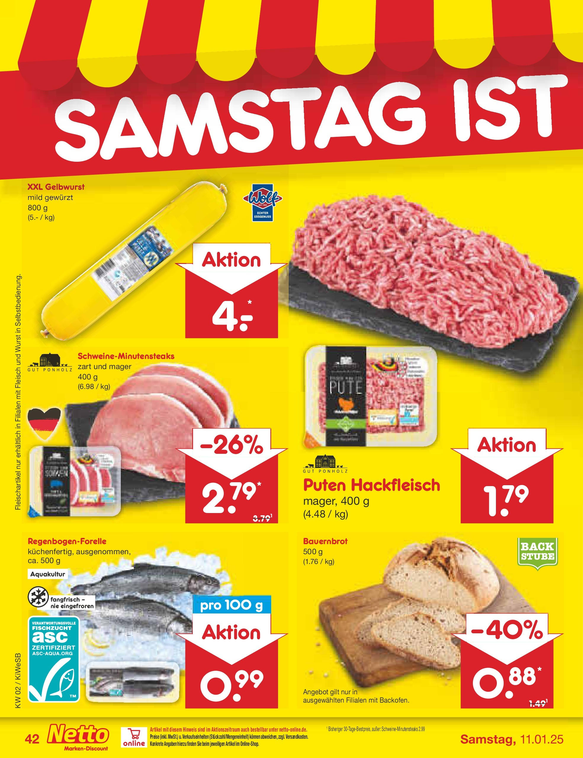 Netto Marken-Discount - Netto: Getränkeangebote (ab 06.01.2025) » Angebote | Seite: 58 | Produkte: Pute, Wurst, Fleisch, Hackfleisch