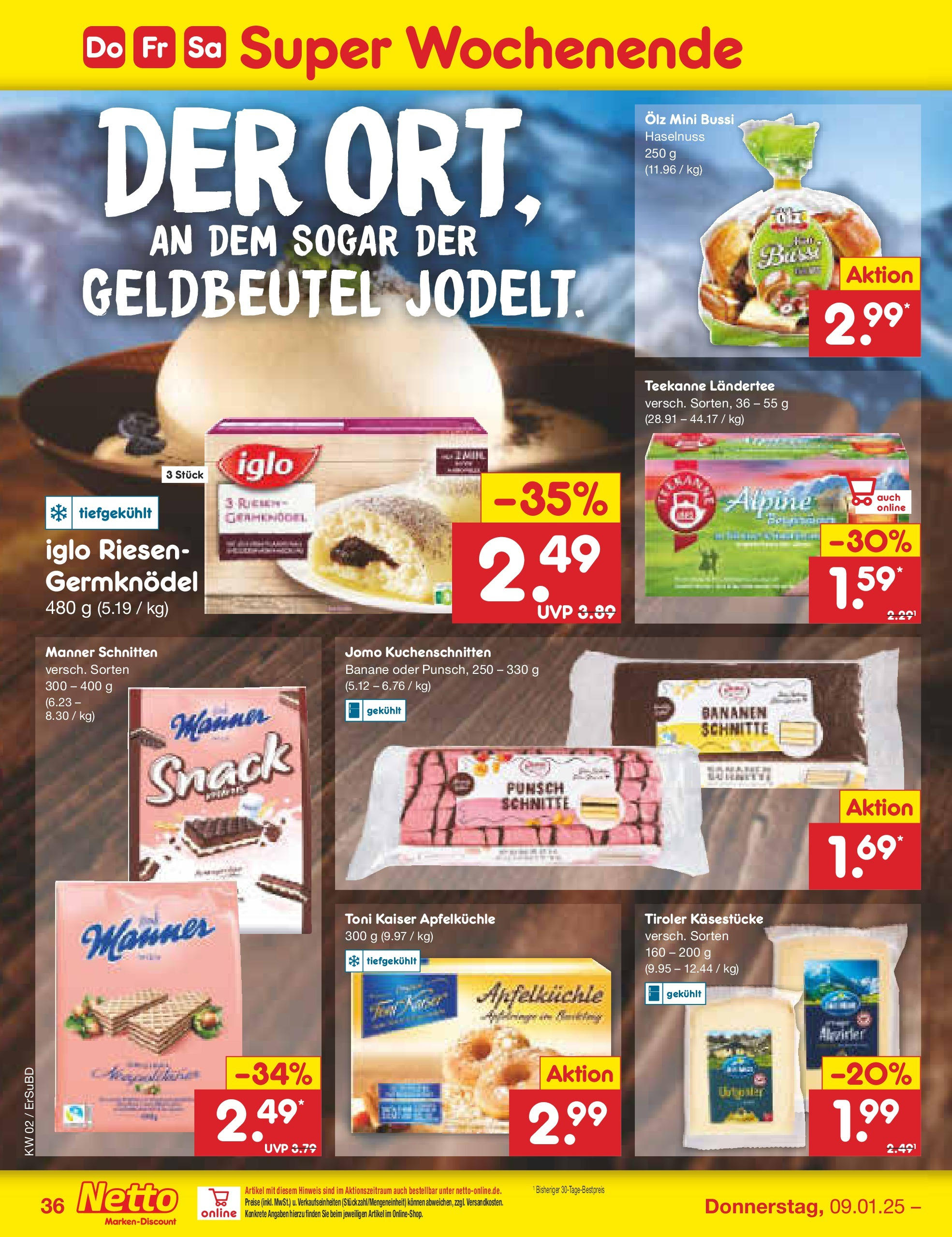 Netto Marken-Discount - Netto: Getränkeangebote (ab 06.01.2025) » Angebote | Seite: 52 | Produkte: Iglo, Bananen, Teekanne