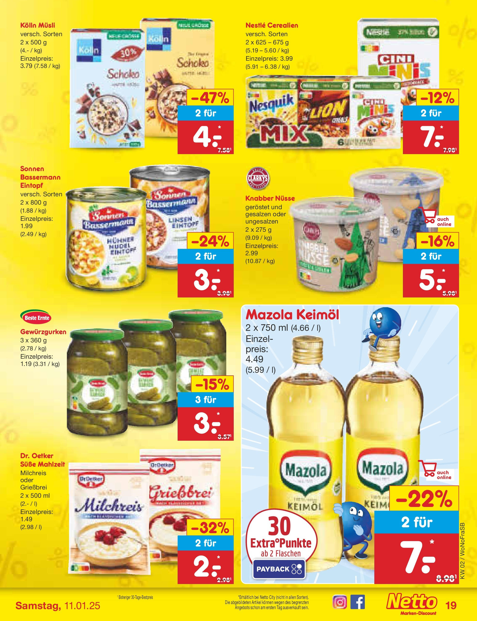 Netto Marken-Discount - Netto: Getränkeangebote (ab 06.01.2025) » Angebote | Seite: 27 | Produkte: Nesquik, Kolln, Kolln musli, Nüsse