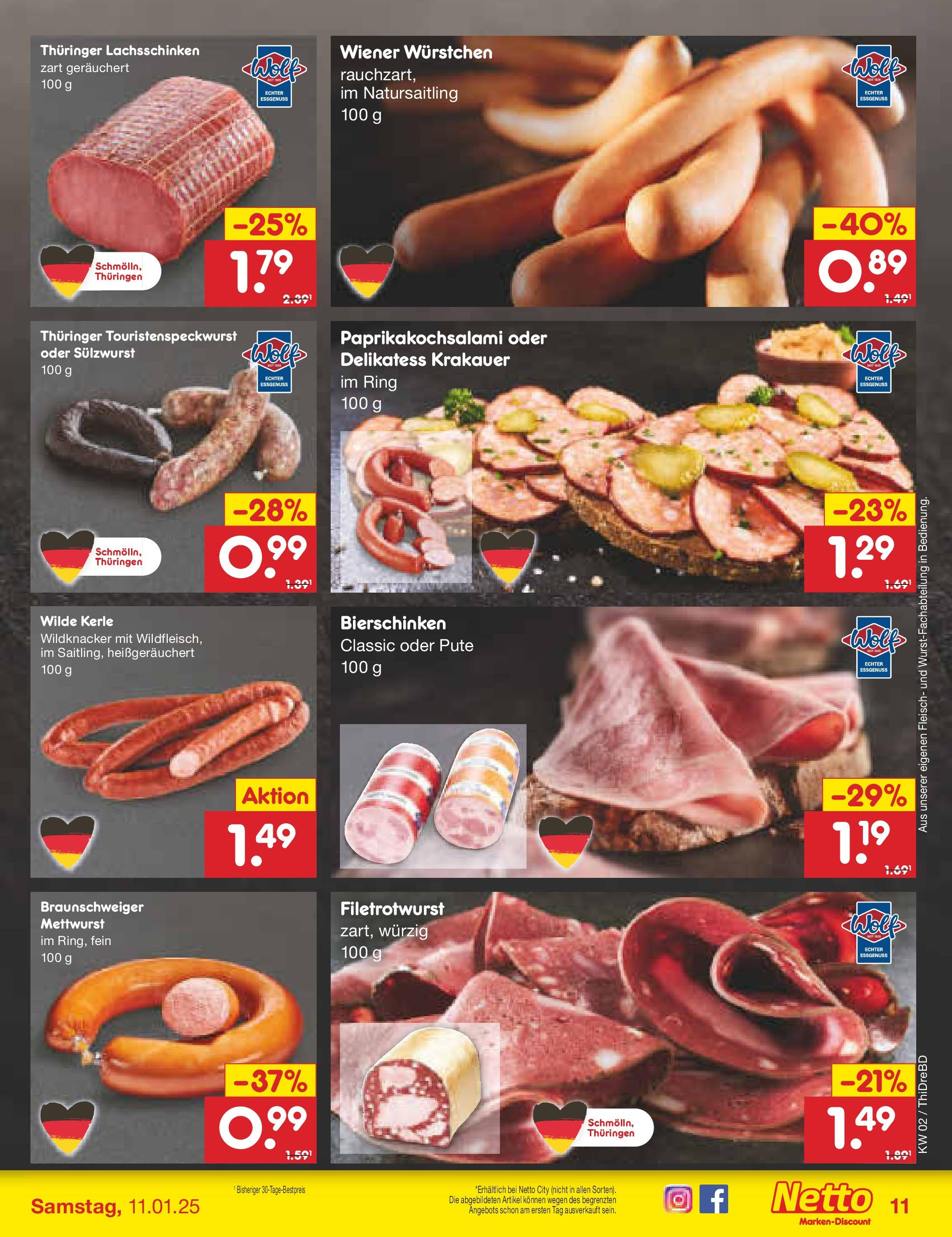 Netto Marken-Discount - Netto: Getränkeangebote (ab 06.01.2025) » Angebote | Seite: 11 | Produkte: Pute, Wiener wurstchen, Fleisch