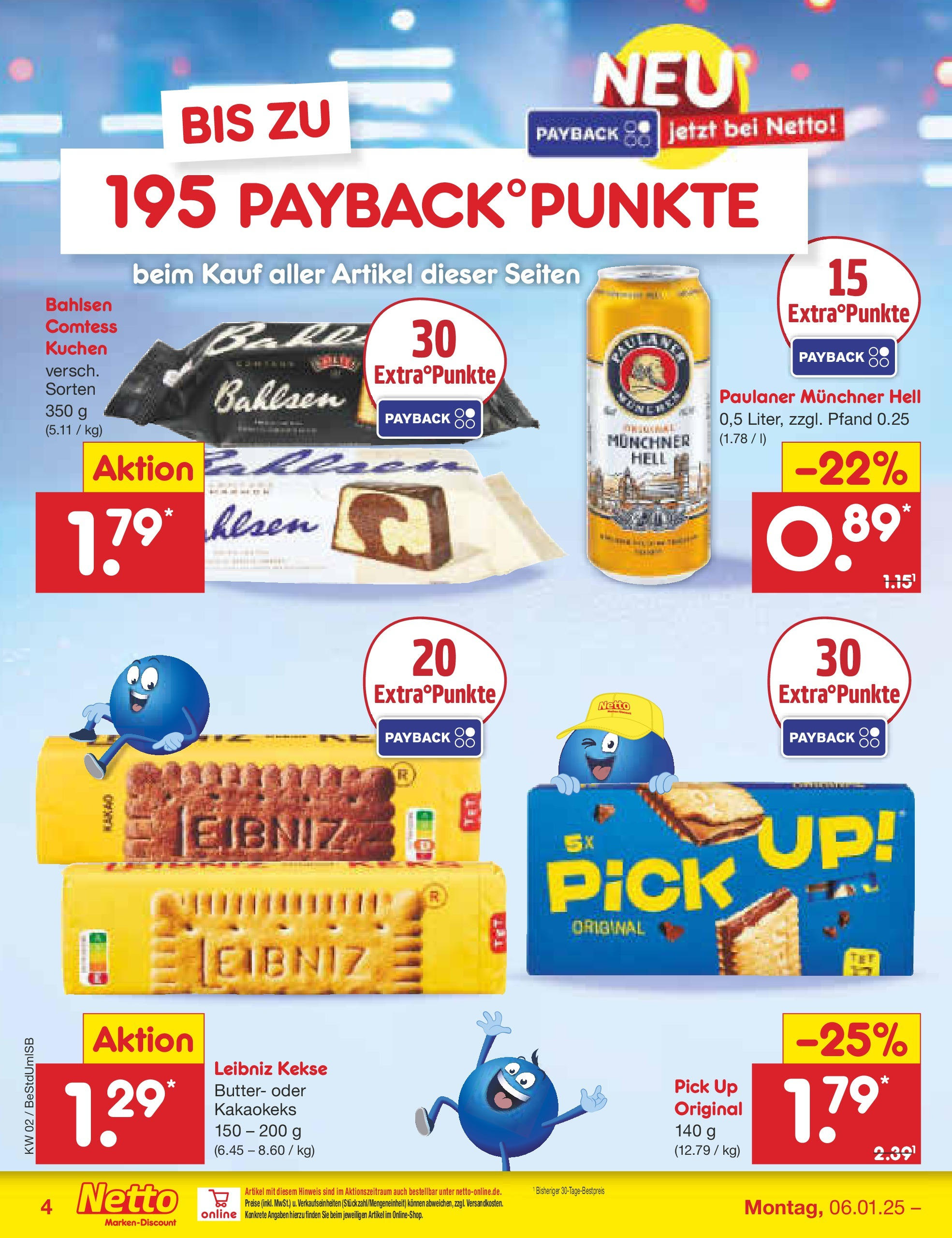 Netto Marken-Discount - Berlin, Corinthstraße 32 (ab 06.01.2025) » Angebote | Seite: 4 | Produkte: Butter, Kuchen, Kekse, Paulaner