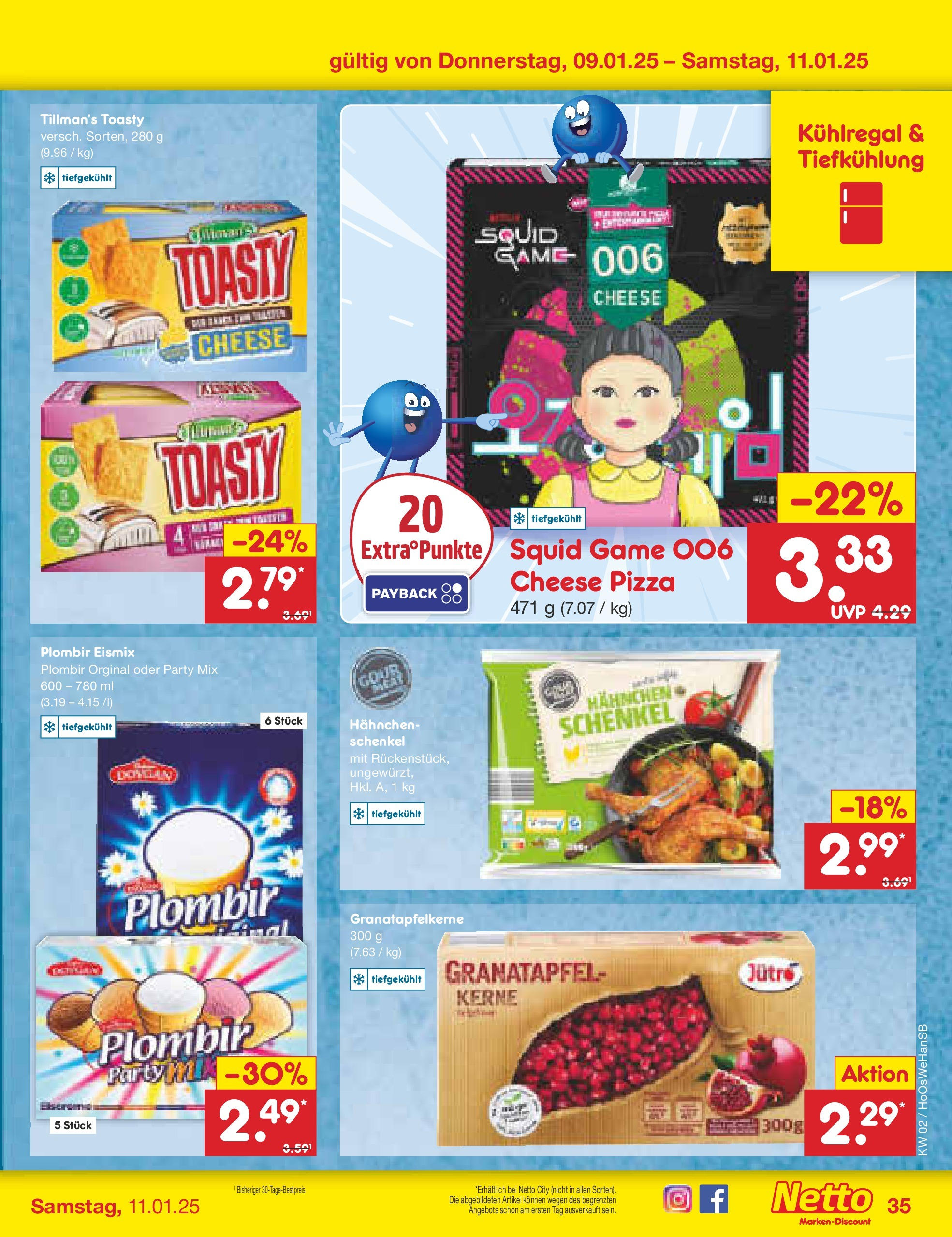 Netto Marken-Discount - Netto: Getränkeangebote (ab 06.01.2025) » Angebote | Seite: 49 | Produkte: Hahnchen, Granatapfel, Pizza