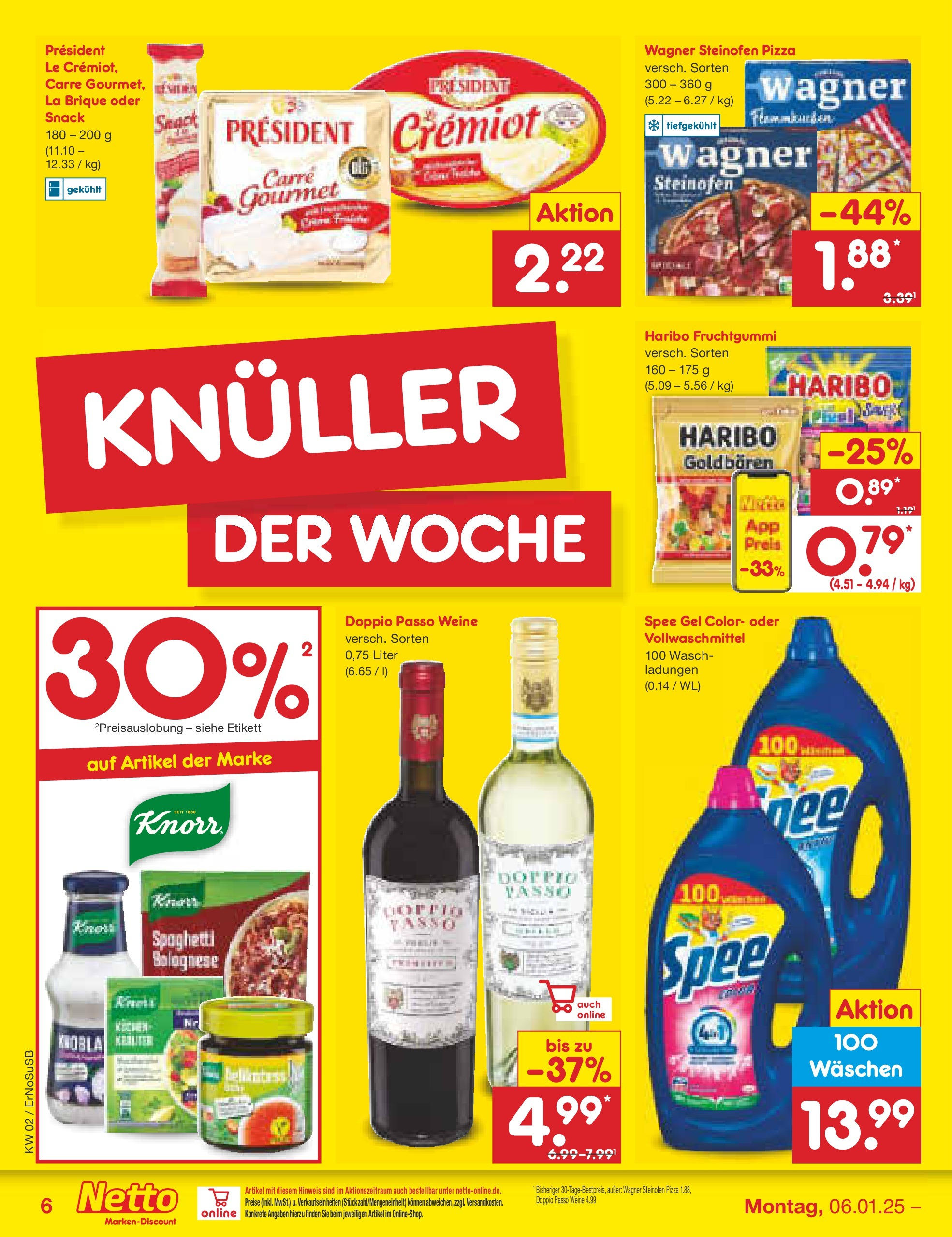 Netto Marken-Discount - Netto: Getränkeangebote (ab 06.01.2025) » Angebote | Seite: 6 | Produkte: Haribo, Spee, Doppio Passo, Kuchen