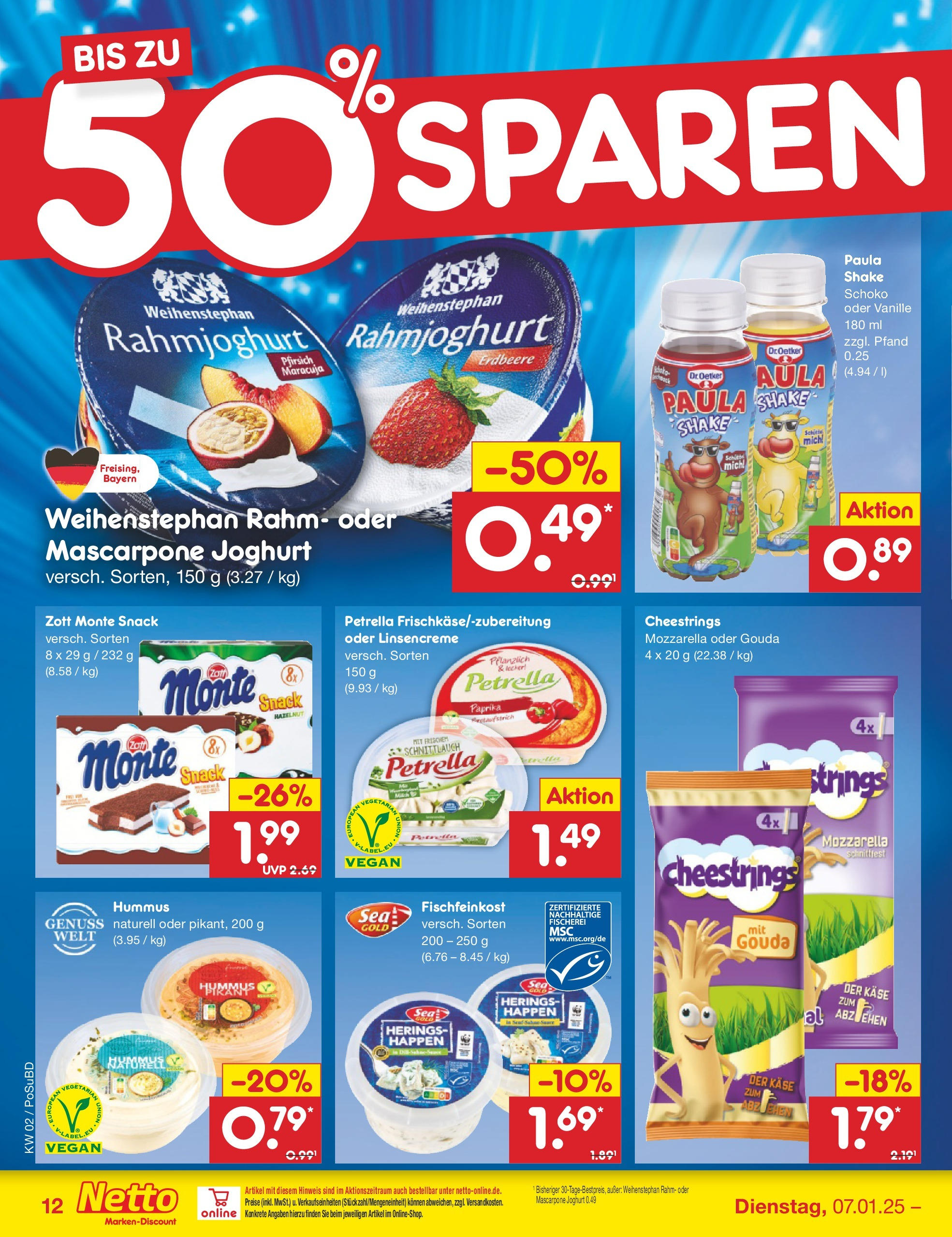 Netto Marken-Discount - Netto: Getränkeangebote (ab 06.01.2025) » Angebote | Seite: 12 | Produkte: Käse, Mascarpone, Joghurt, Pfirsich