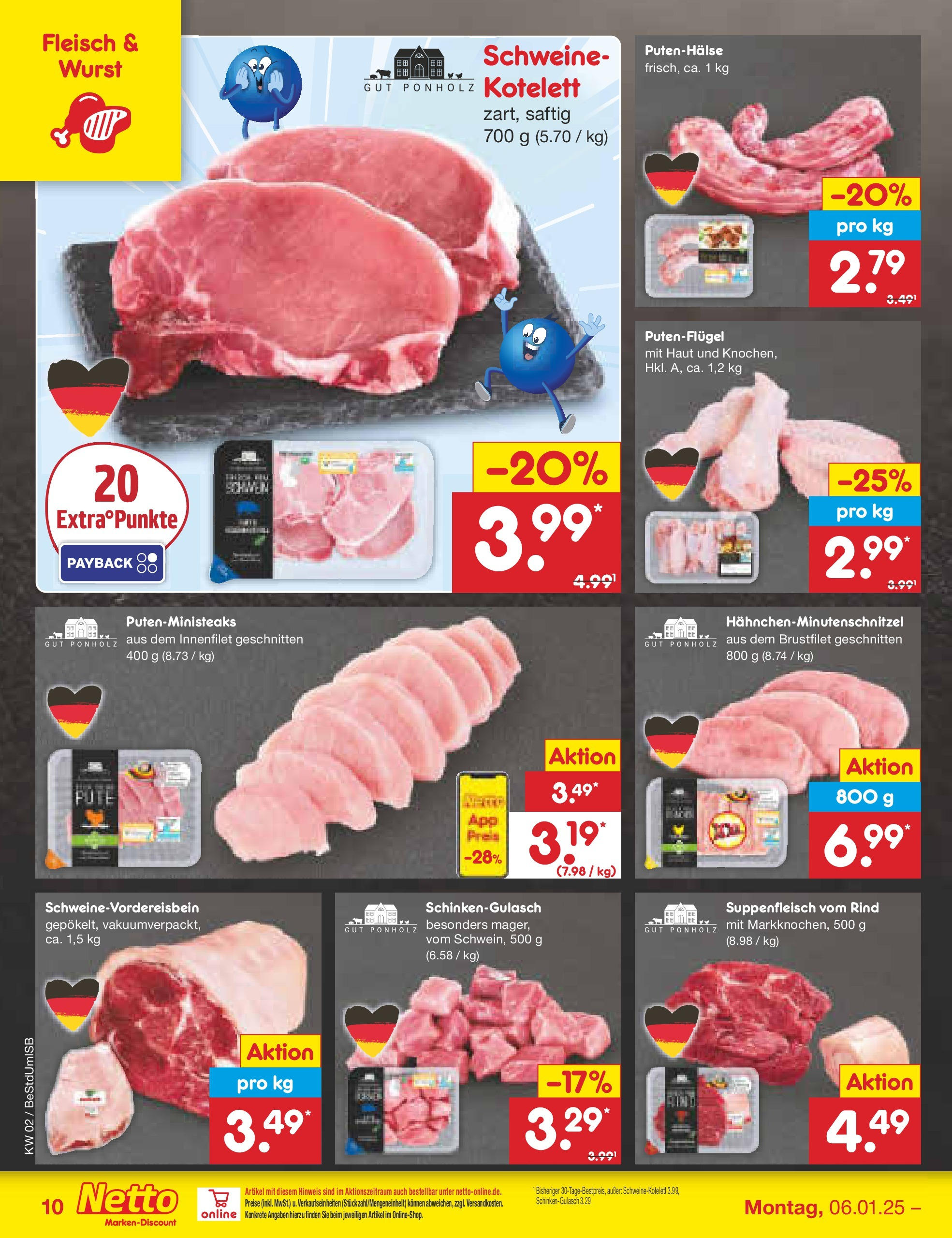 Netto Marken-Discount - Berlin, Corinthstraße 32 (ab 06.01.2025) » Angebote | Seite: 10 | Produkte: Suppenfleisch, Wurst, Fleisch