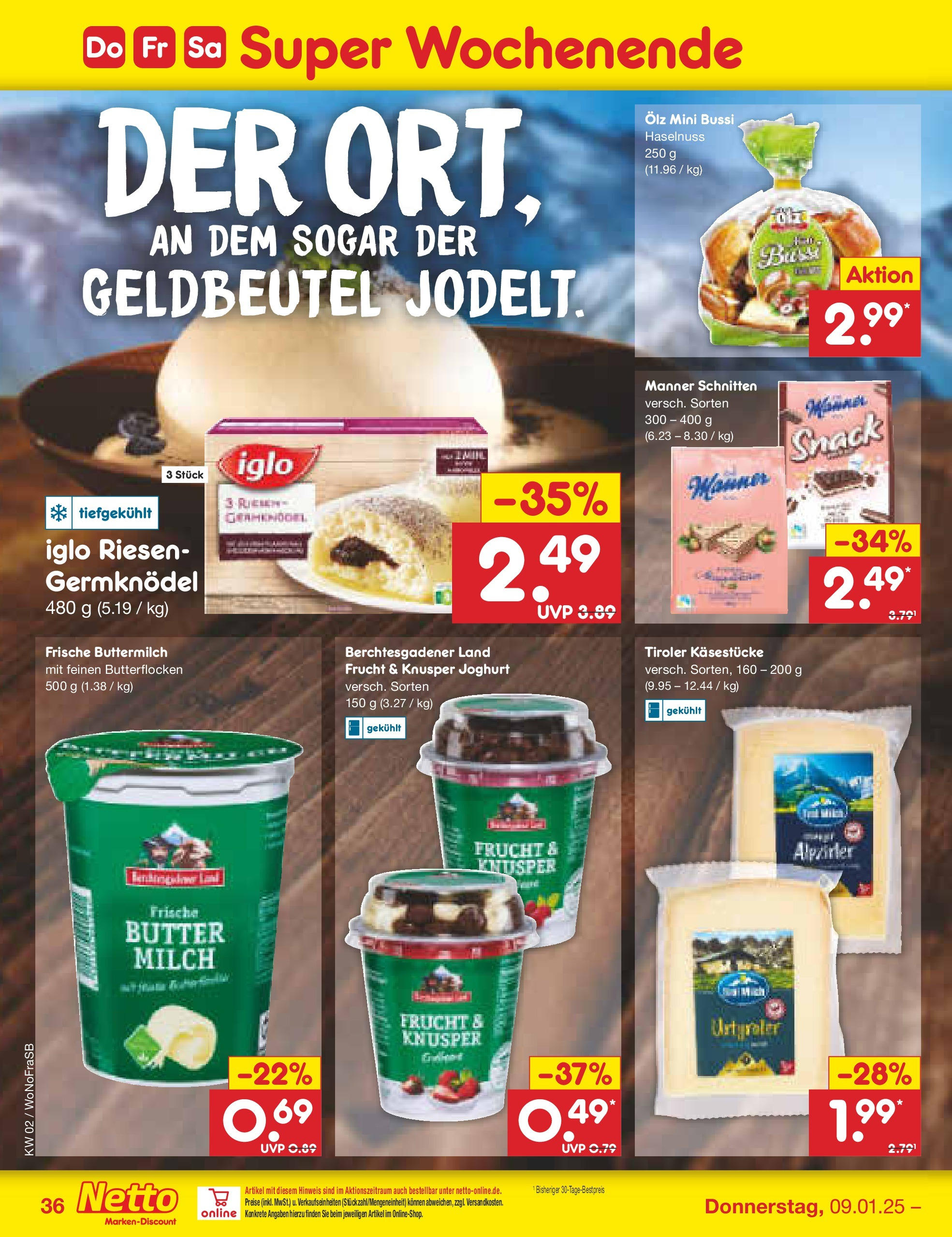 Netto Marken-Discount - Netto: Getränkeangebote (ab 06.01.2025) » Angebote | Seite: 52 | Produkte: Buttermilch, Milch, Butter, Joghurt