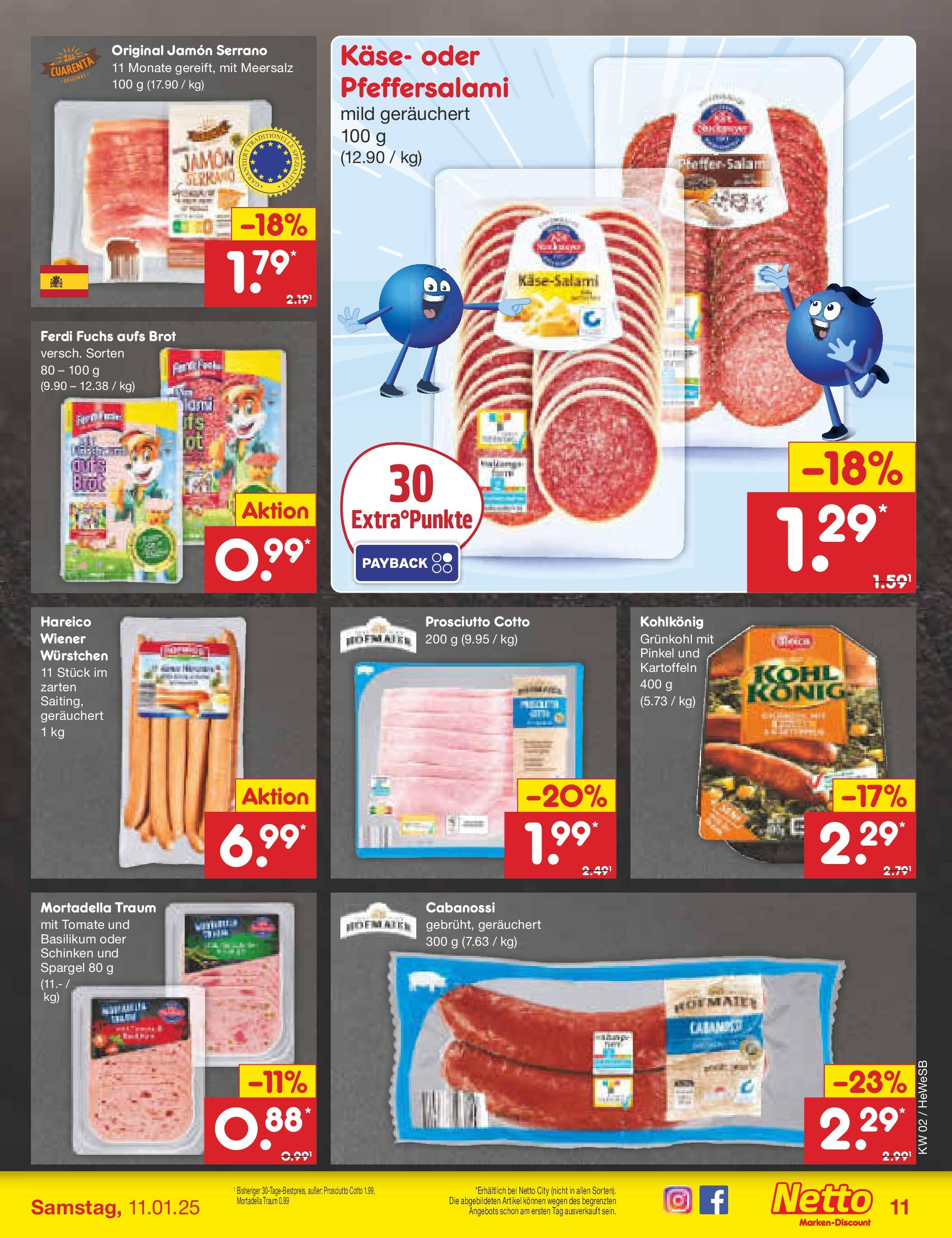 Netto Marken-Discount - Netto: Getränkeangebote (ab 06.01.2025) » Angebote | Seite: 11 | Produkte: Käse, Spargel, Brot, Schinken