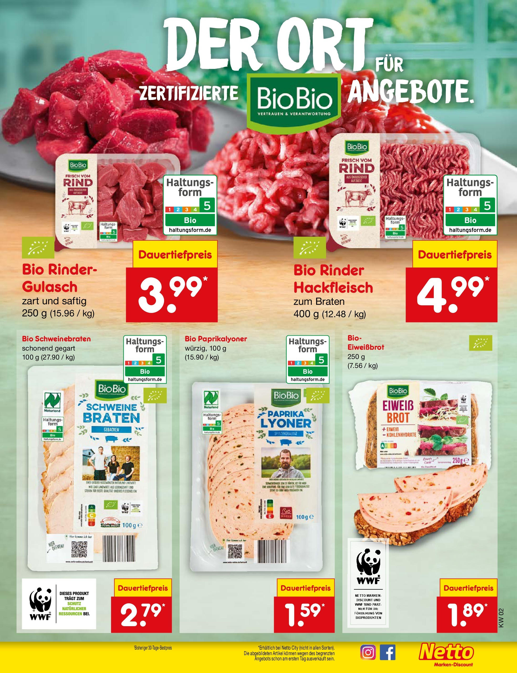 Netto Marken-Discount - Netto: Getränkeangebote (ab 06.01.2025) » Angebote | Seite: 19 | Produkte: Paprika, Gulasch, Brot, Hackfleisch