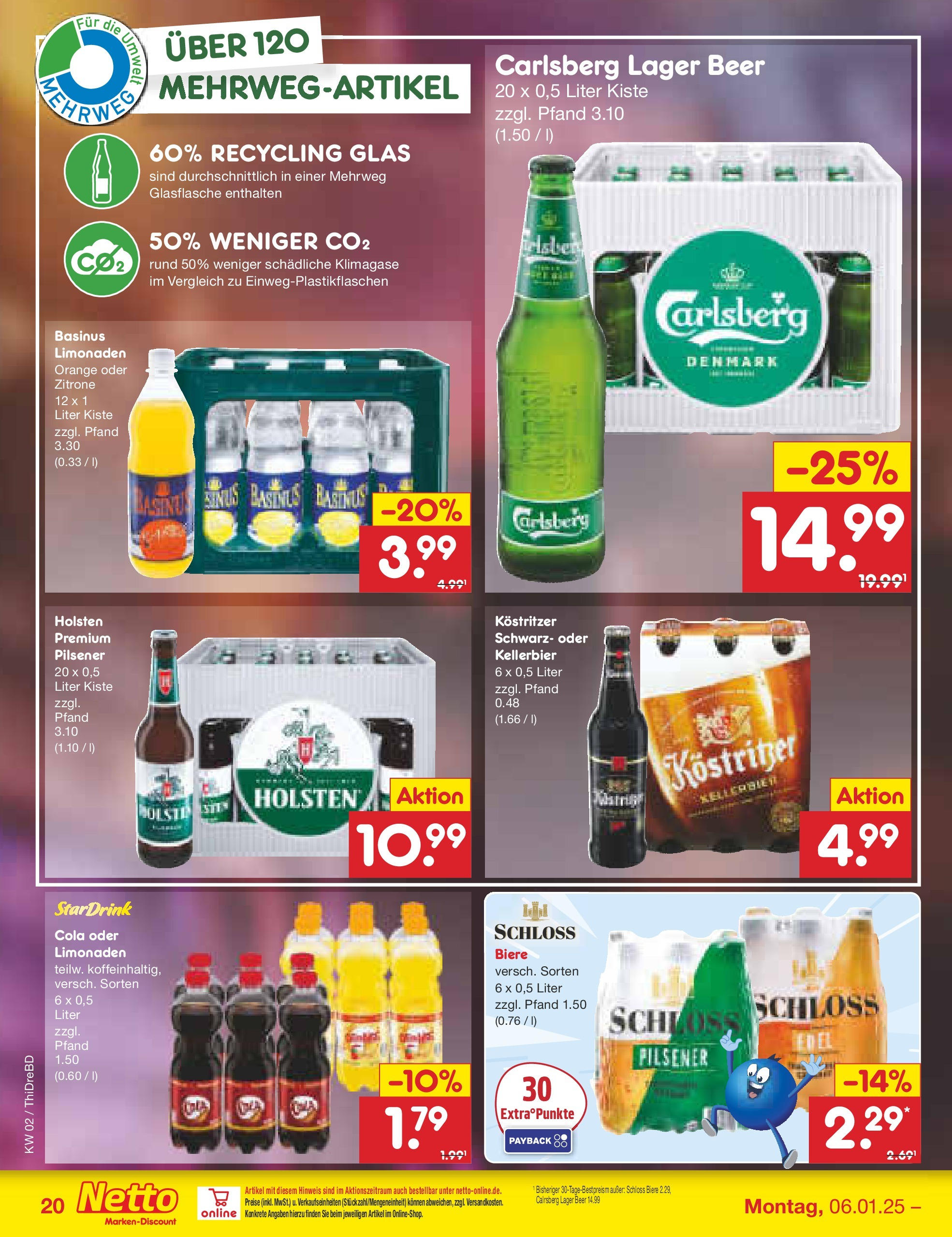 Netto Marken-Discount - Netto: Getränkeangebote (ab 06.01.2025) » Angebote | Seite: 28 | Produkte: Cola, Kostritzer, Holsten, Zitrone