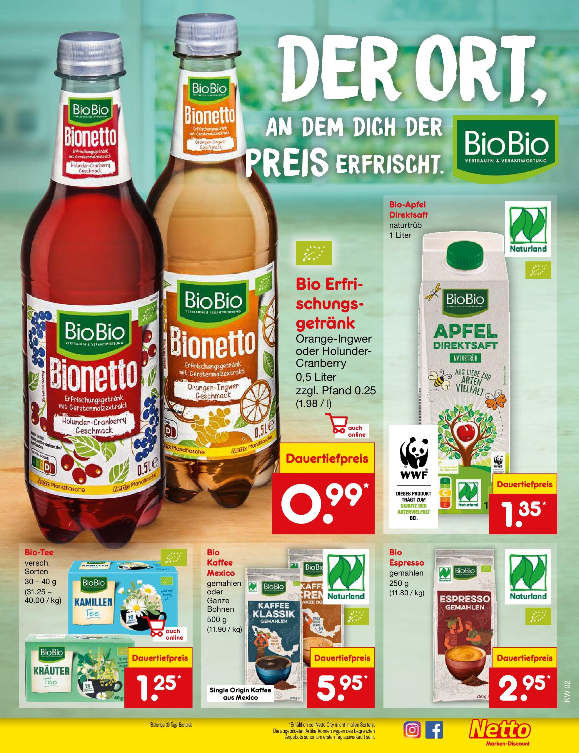 Netto Marken-Discount - Netto: Getränkeangebote (ab 06.01.2025) » Angebote | Seite: 21 | Produkte: Kaffee, Äpfel