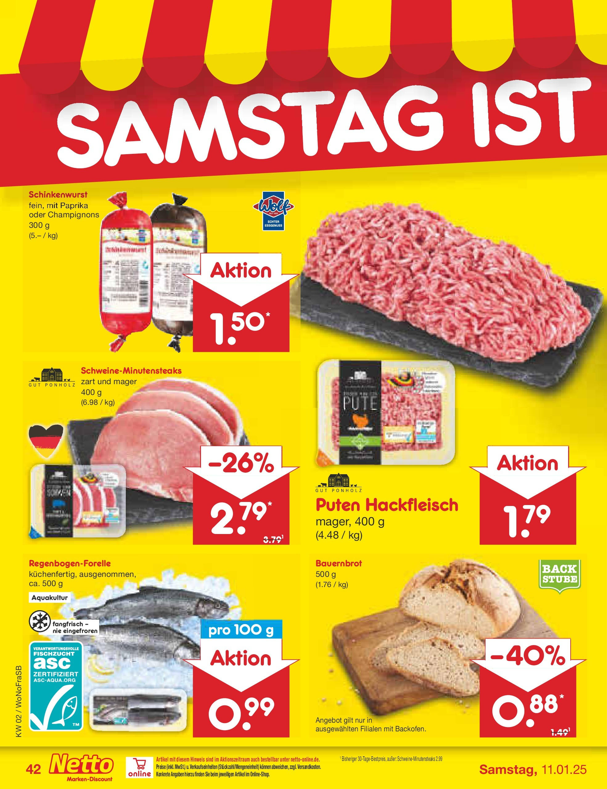 Netto Marken-Discount - Netto: Getränkeangebote (ab 06.01.2025) » Angebote | Seite: 58 | Produkte: Pute, Champignons, Paprika, Hackfleisch