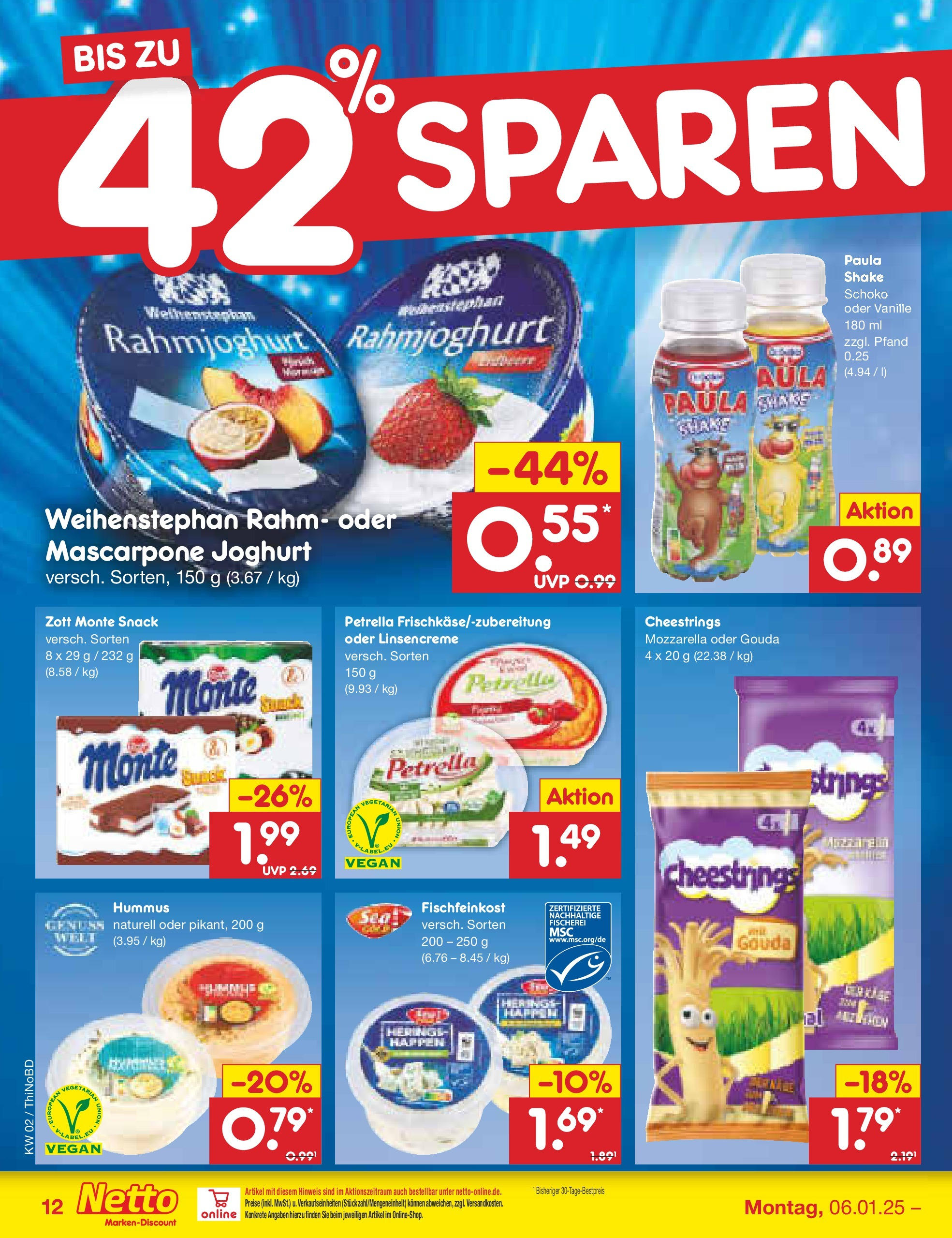 Netto Marken-Discount - Netto: Getränkeangebote (ab 06.01.2025) » Angebote | Seite: 12 | Produkte: Mascarpone, Joghurt, Mozzarella, Gouda