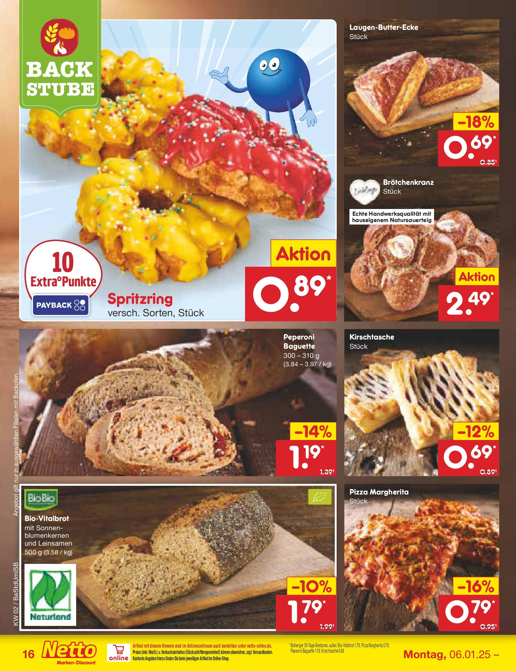 Netto Marken-Discount - Berlin, Corinthstraße 32 (ab 06.01.2025) » Angebote | Seite: 24 | Produkte: Baguette, Brot, Pizza