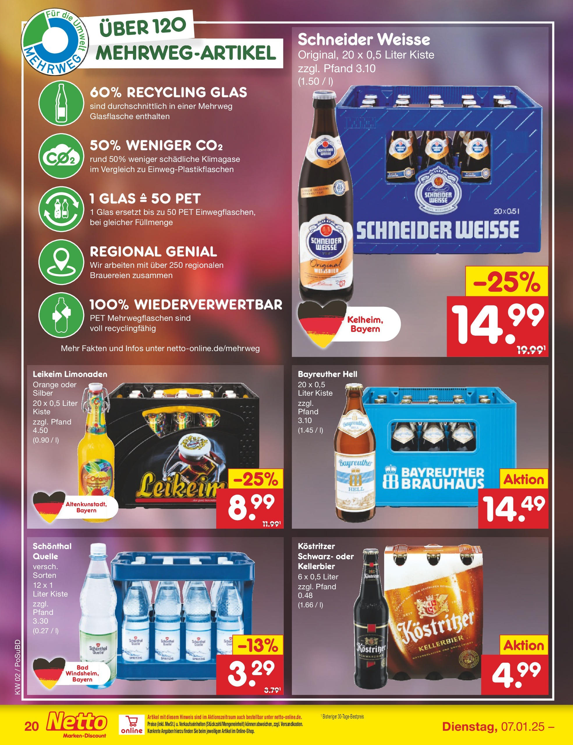 Netto Marken-Discount - Netto: Getränkeangebote (ab 06.01.2025) » Angebote | Seite: 28 | Produkte: Bayreuther hell, Kostritzer, Weißbier