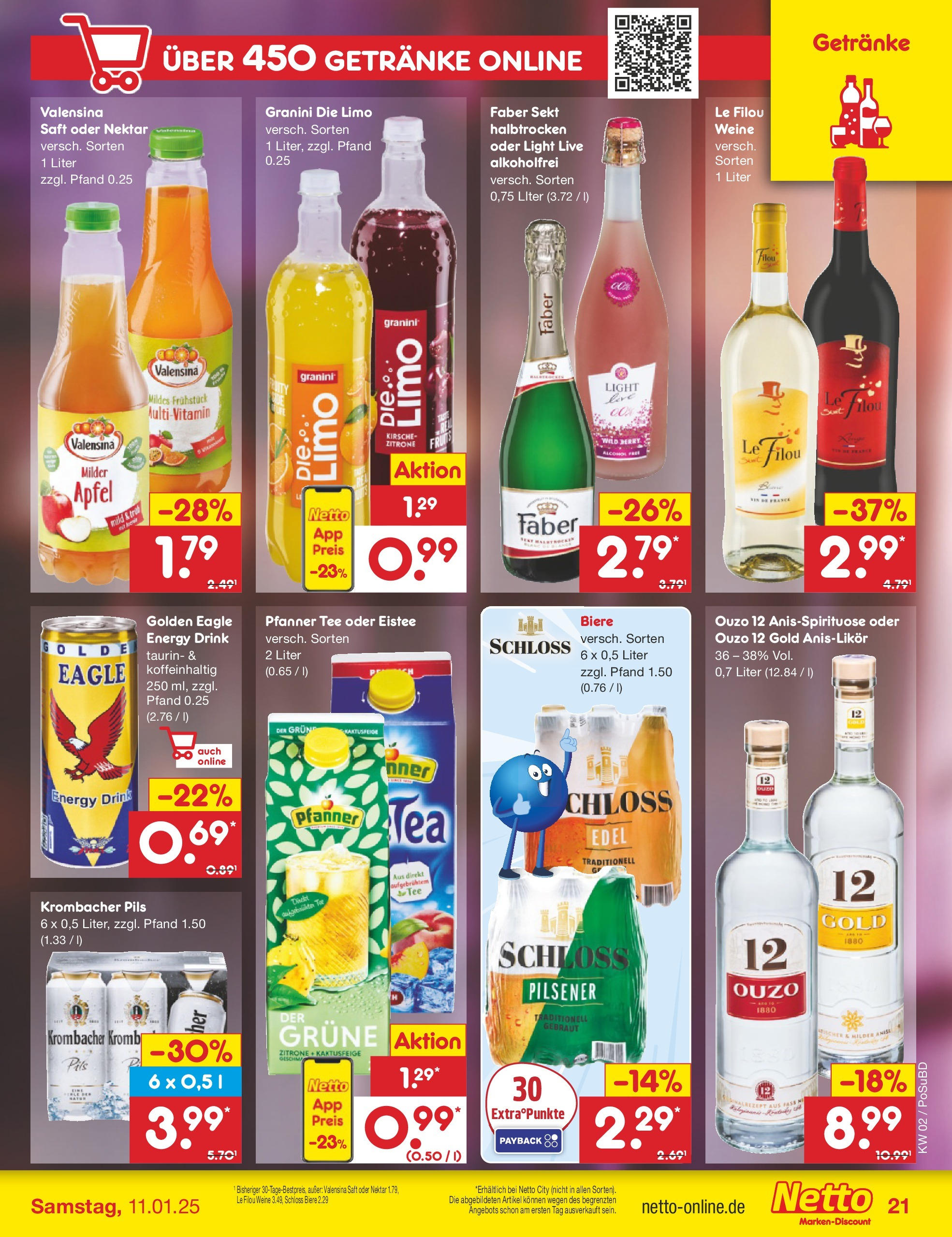 Netto Marken-Discount - Netto: Getränkeangebote (ab 06.01.2025) » Angebote | Seite: 29 | Produkte: Ouzo 12, Zitrone, Granini, Granini die limo