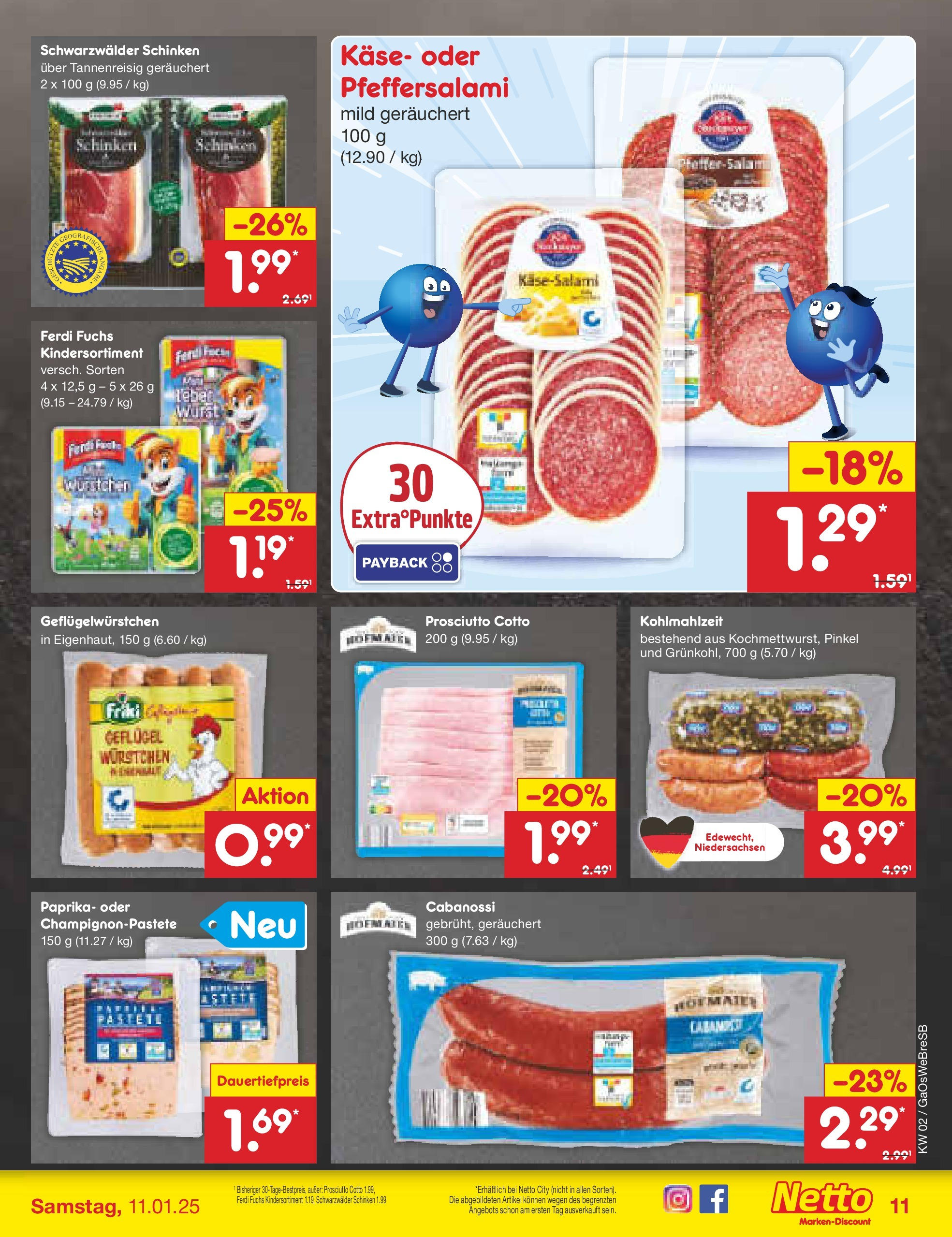 Netto Marken-Discount - Netto: Getränkeangebote (ab 06.01.2025) » Angebote | Seite: 11 | Produkte: Käse, Paprika, Schinken