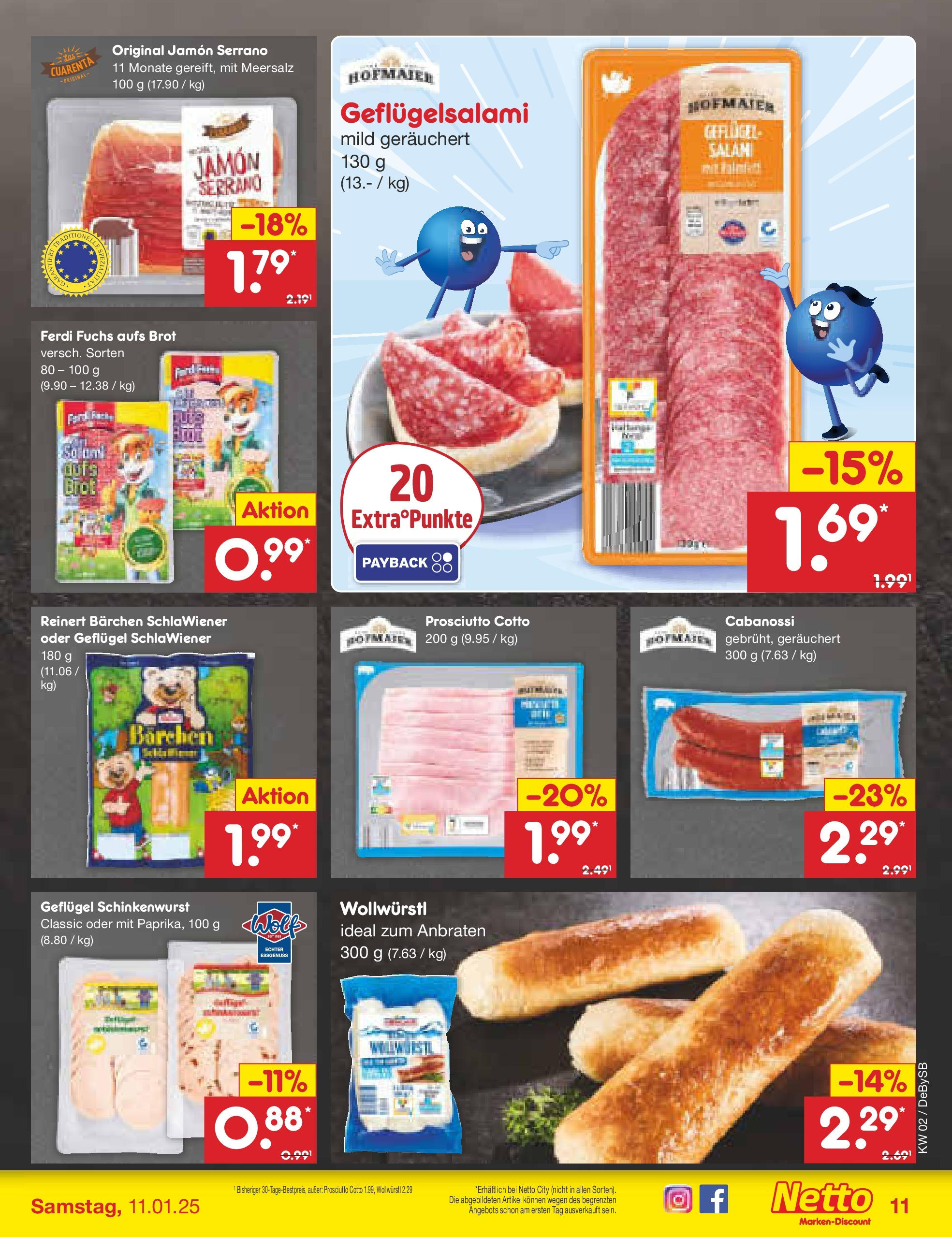 Netto Marken-Discount - Netto: Getränkeangebote (ab 06.01.2025) » Angebote | Seite: 11 | Produkte: Wurst, Brot